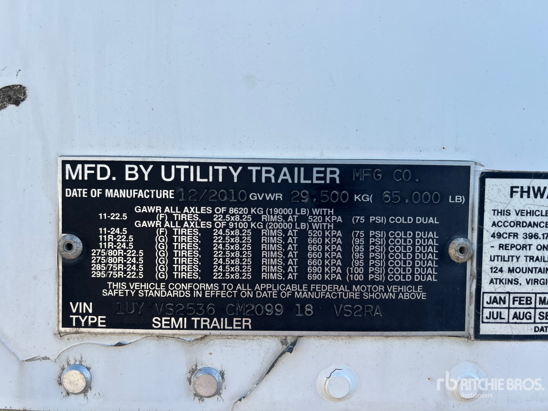 General Appearance with Serial Number / VIN
