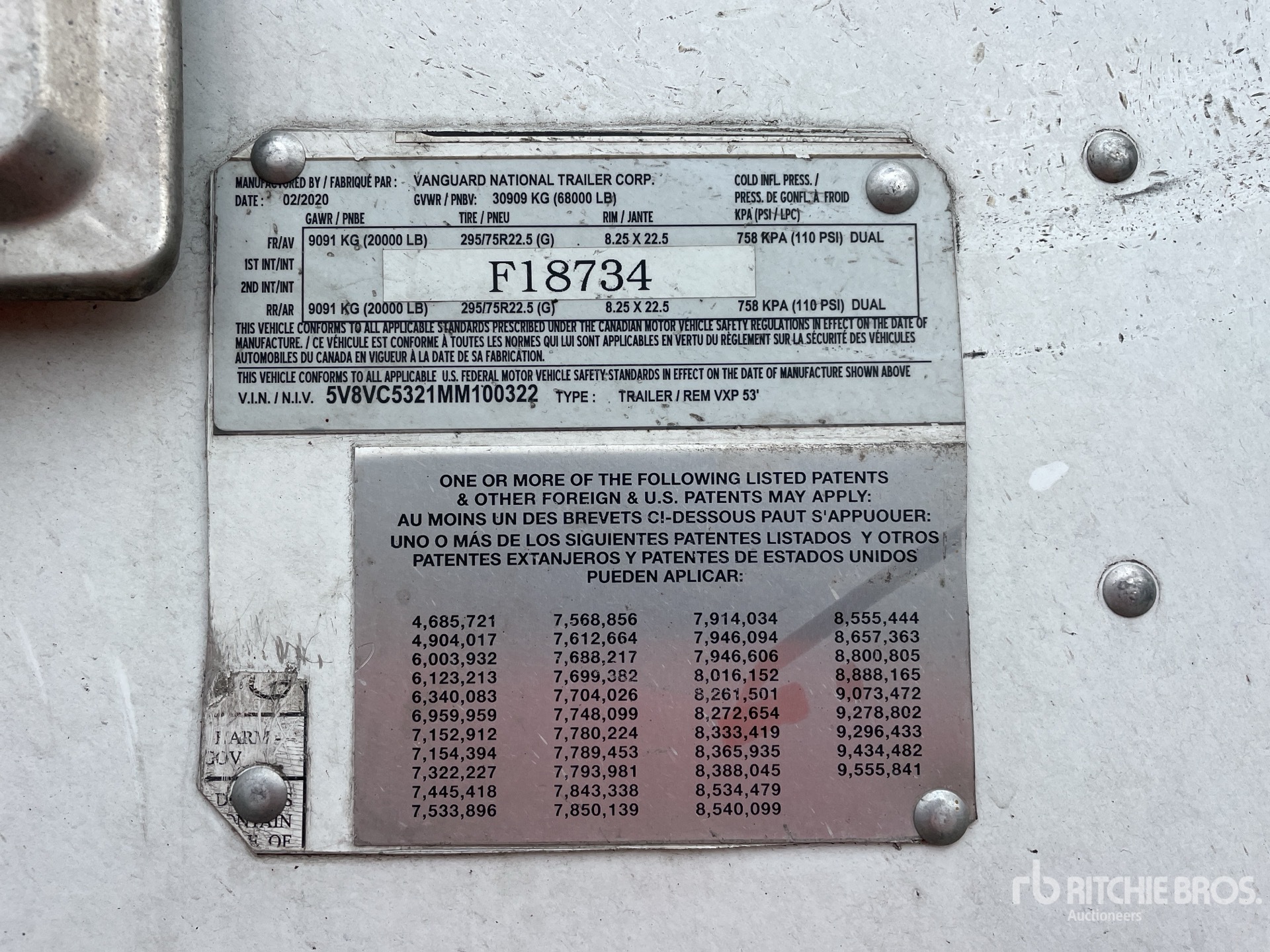General Appearance with Serial Number / VIN