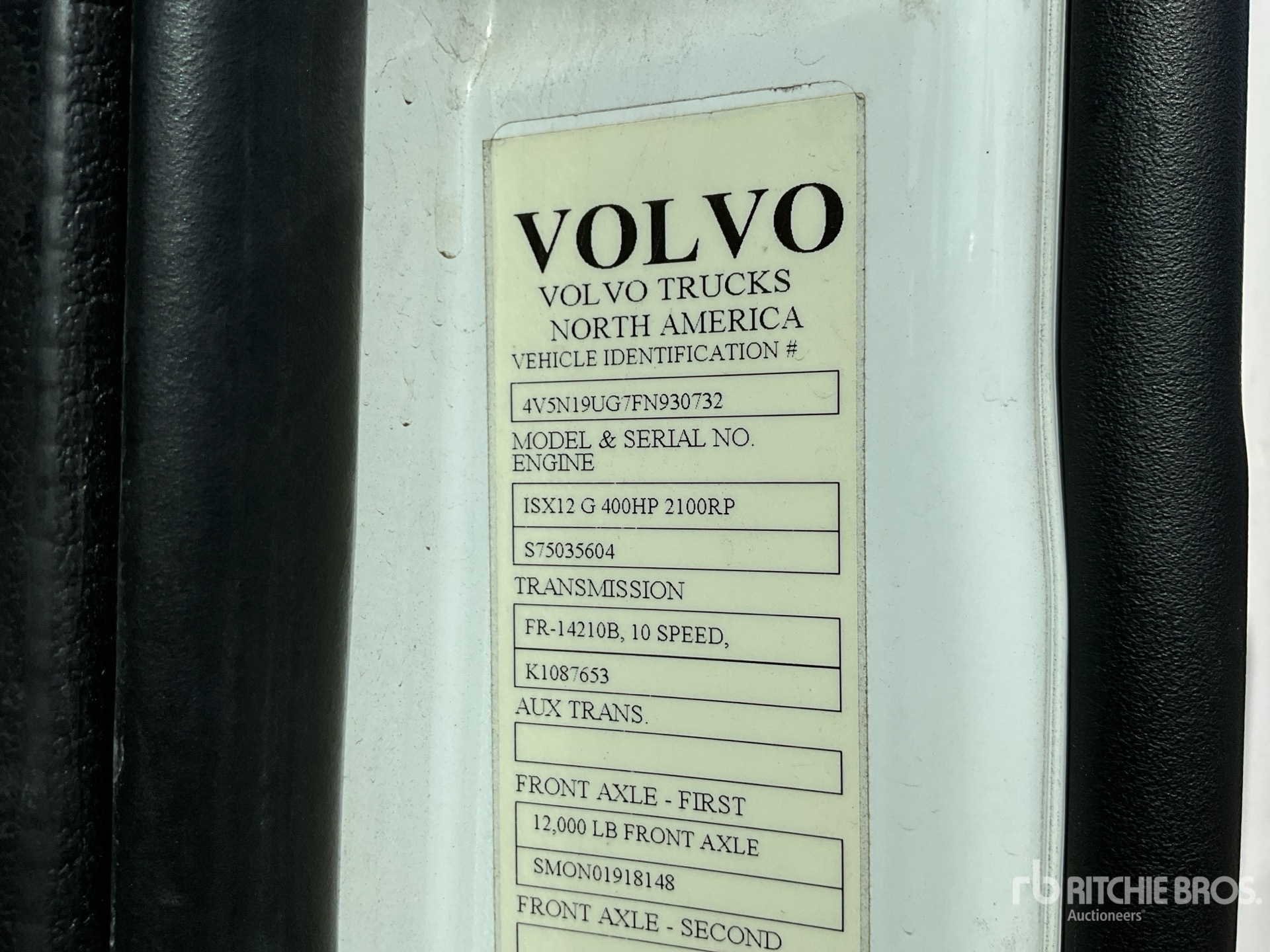 General Appearance with Serial Number / VIN