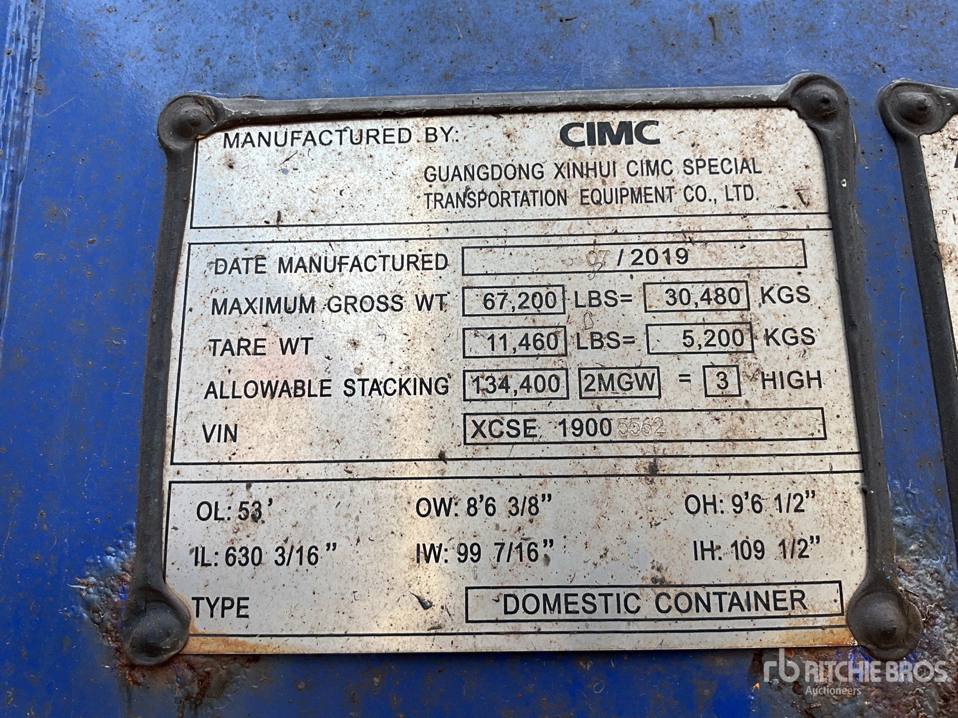 General Appearance with Serial Number / VIN