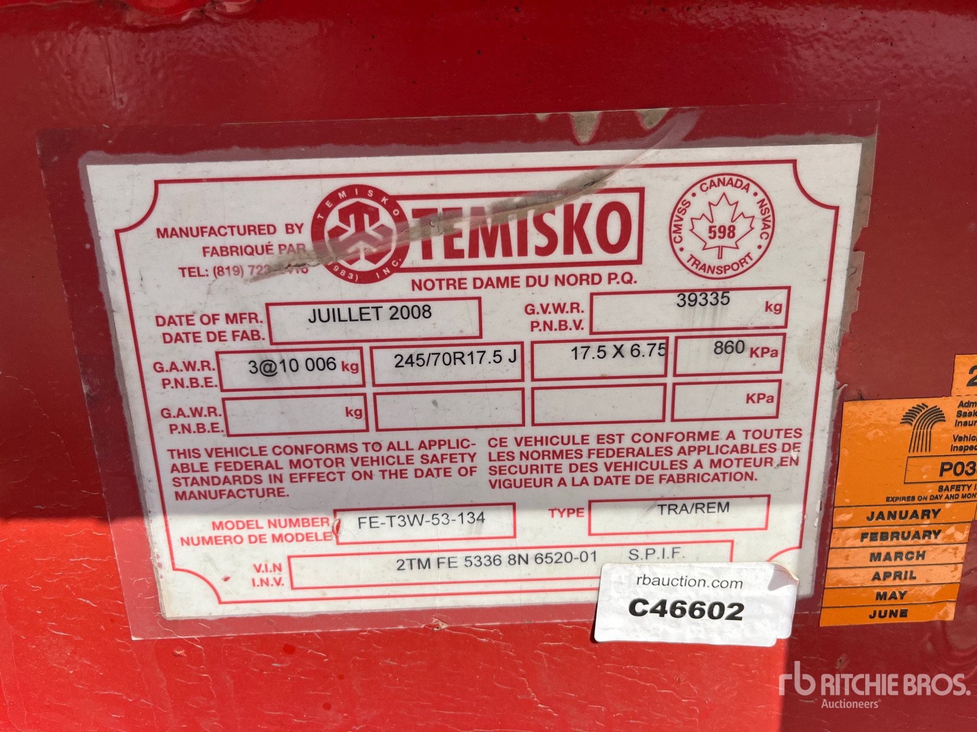 General Appearance with Serial Number / VIN