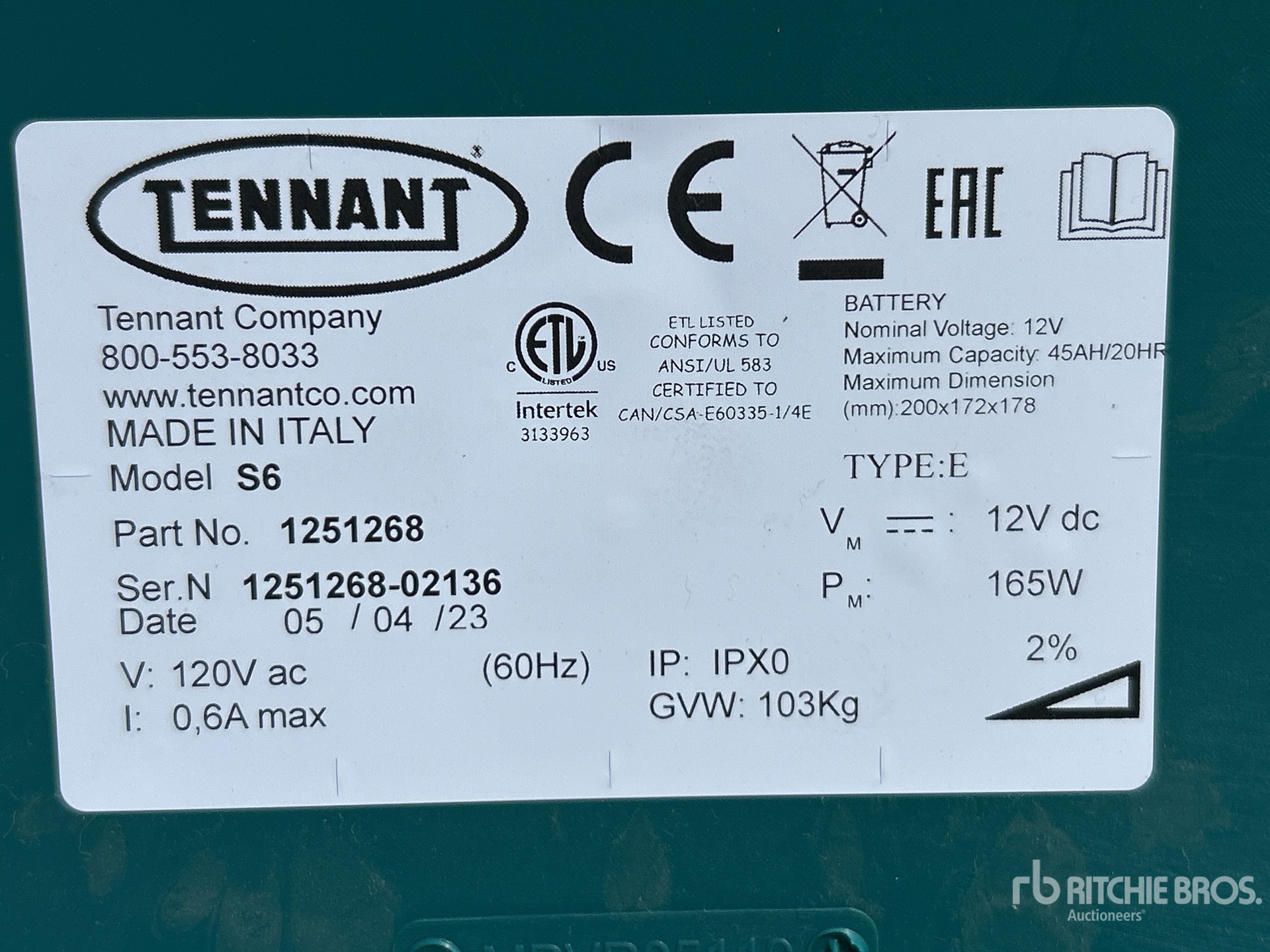 General Appearance with Serial Number / VIN