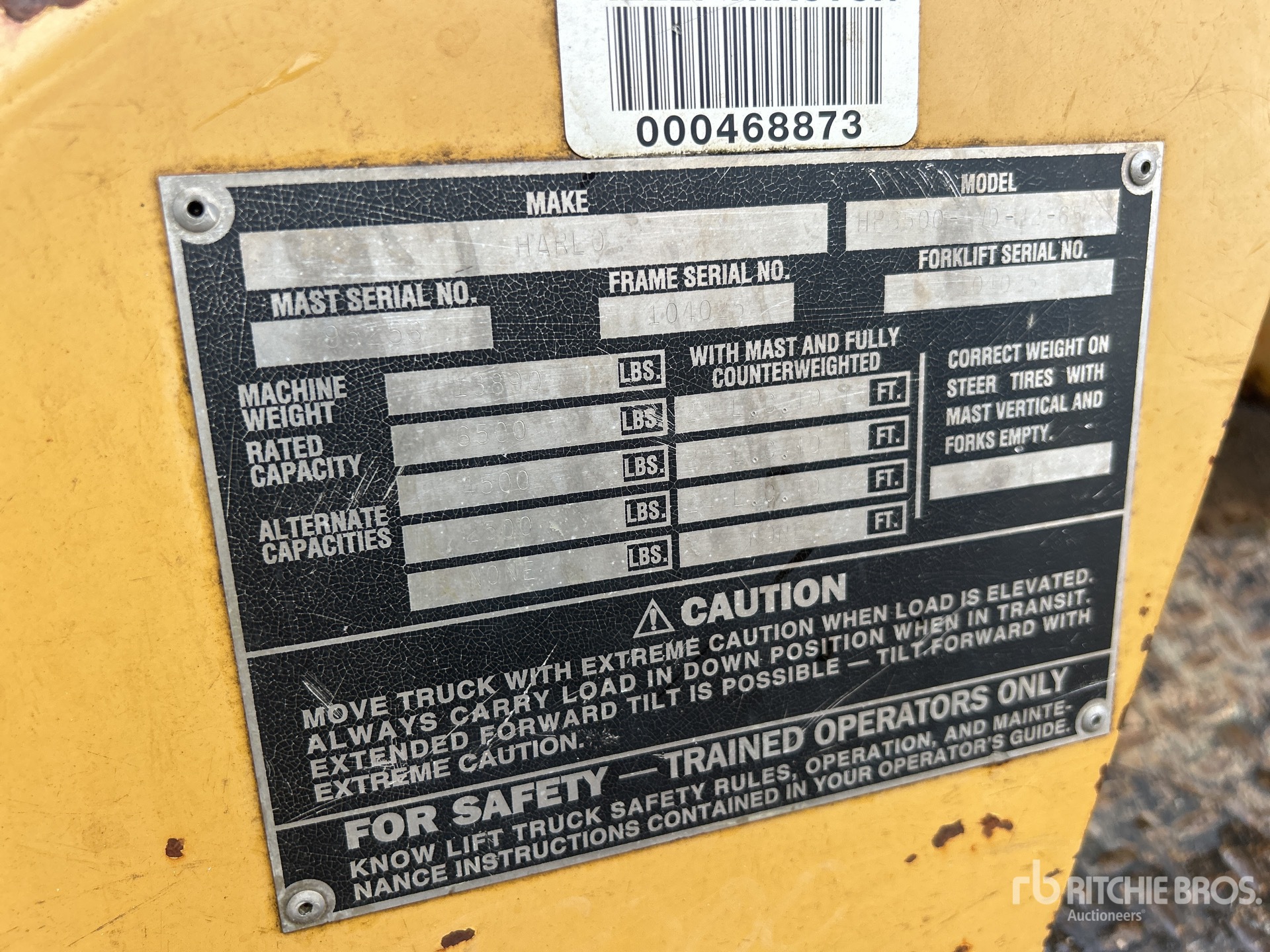 General Appearance with Serial Number / VIN