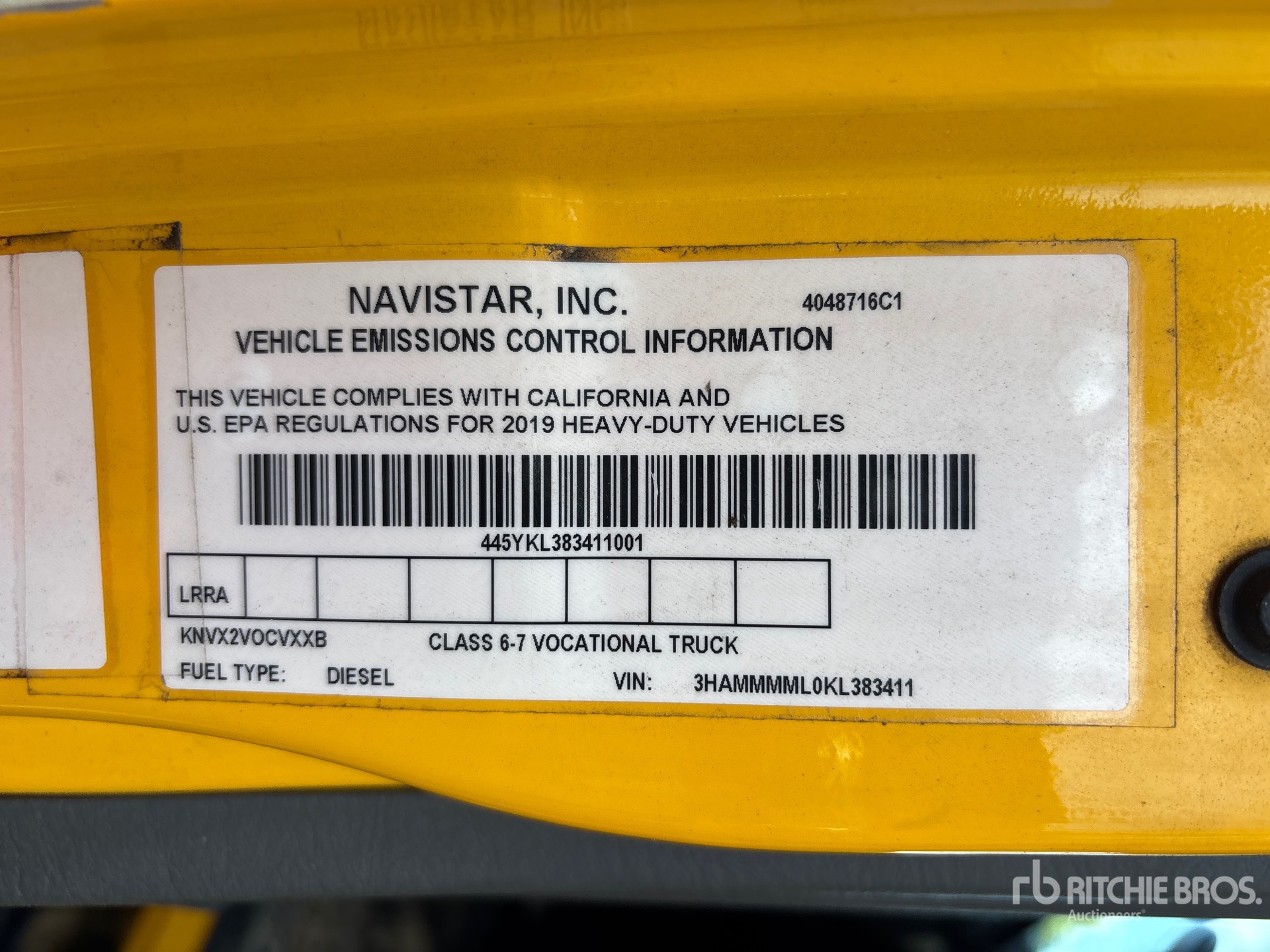 General Appearance with Serial Number / VIN