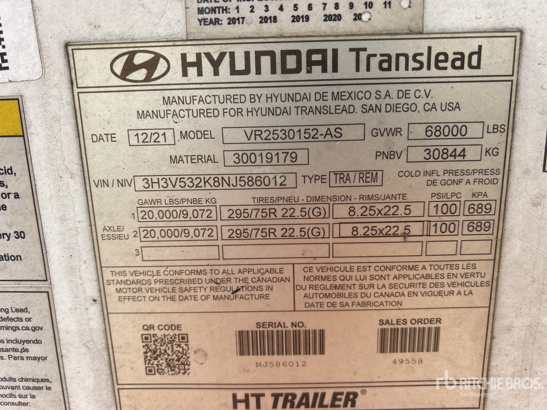 General Appearance with Serial Number / VIN