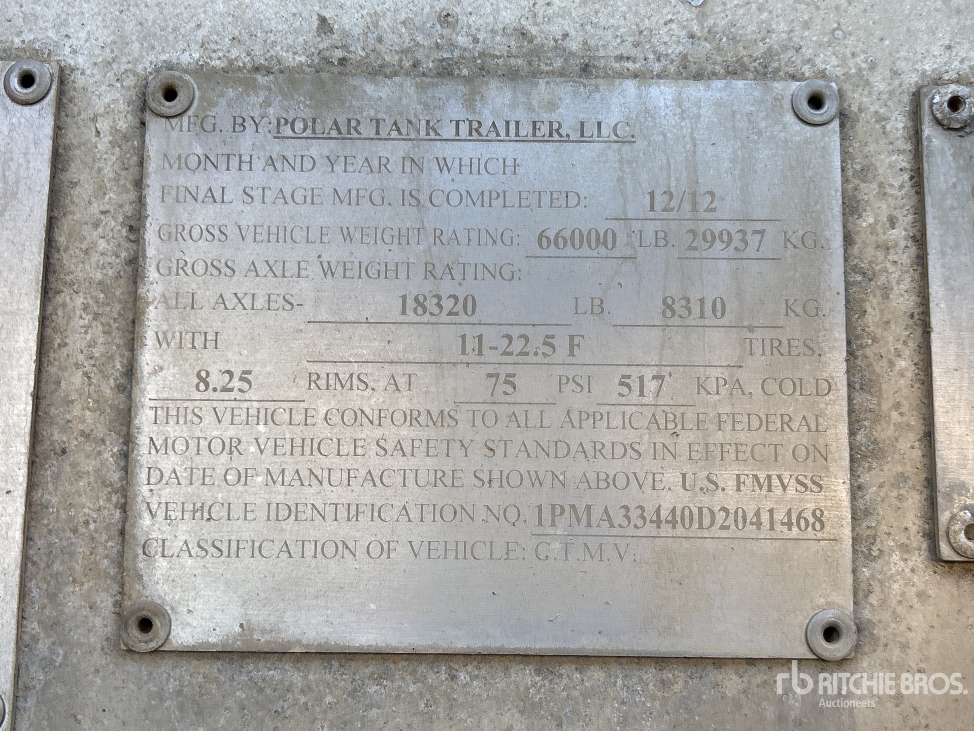 General Appearance with Serial Number / VIN