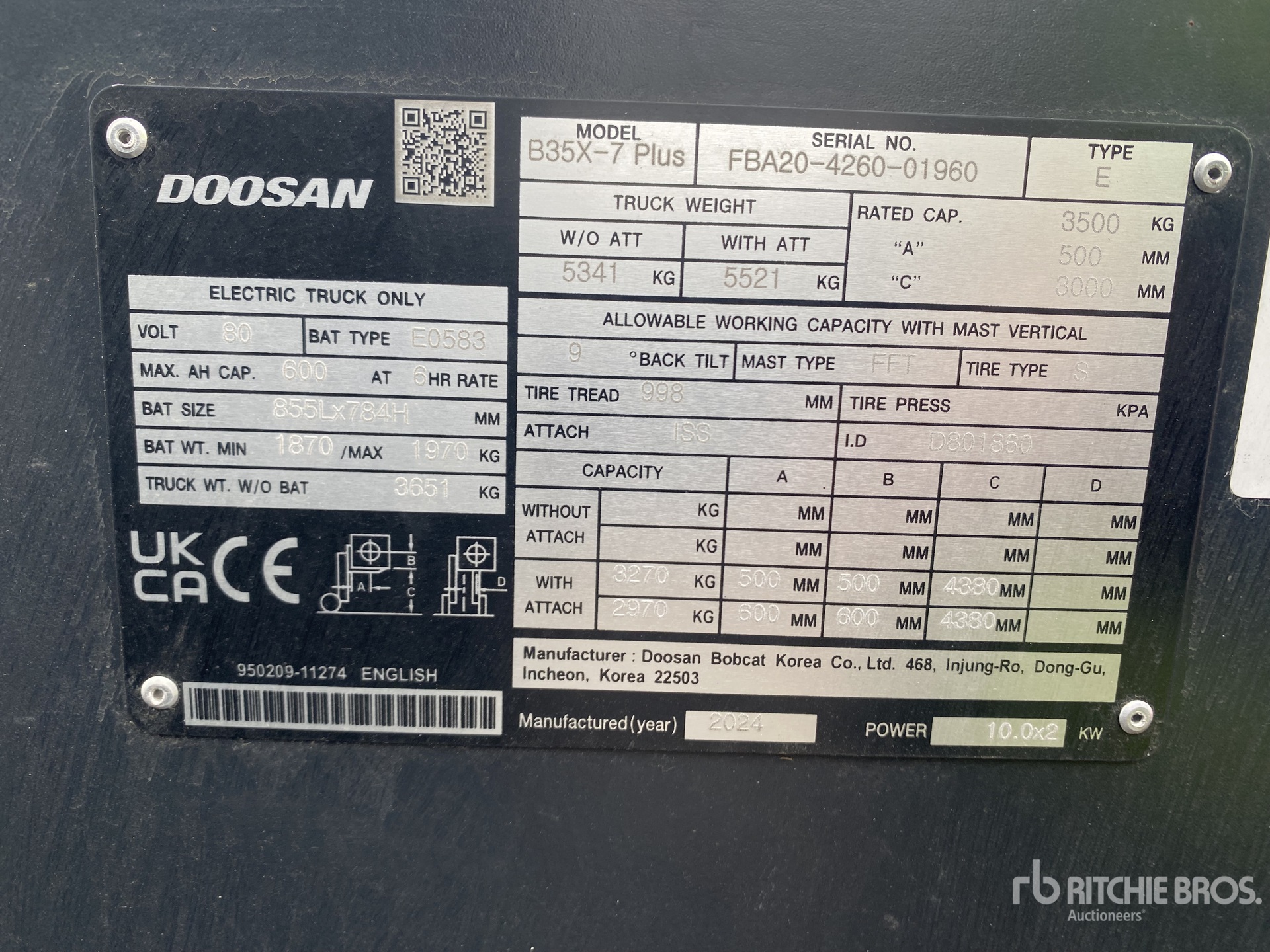 General Appearance with Serial Number / VIN