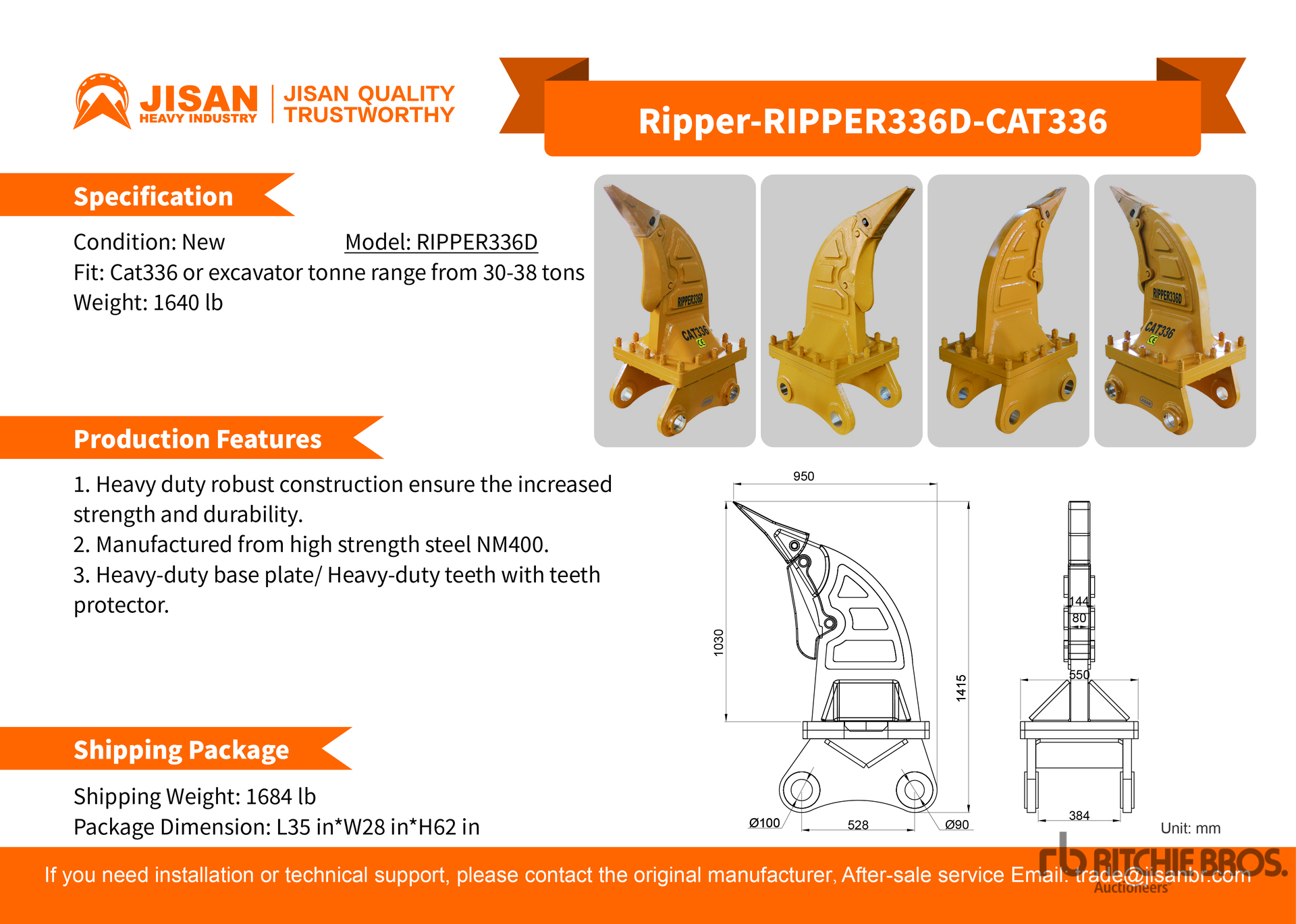2024 Jisan RIPPER336D Bagger-Ripper (Unused) | Ritchie Bros. Auctioneers
