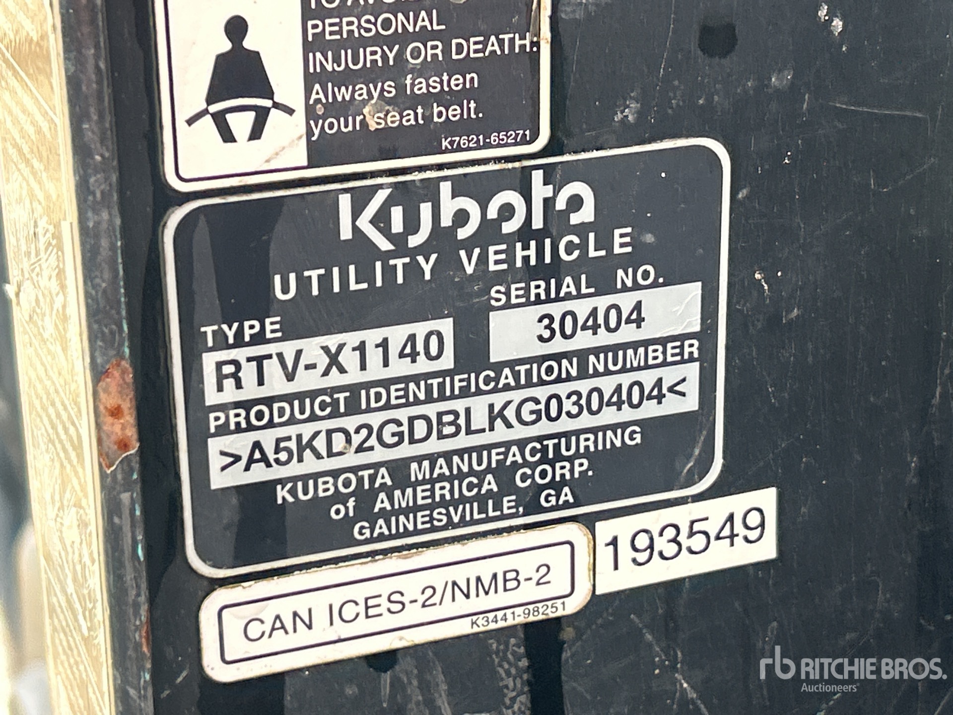 General Appearance with Serial Number / VIN