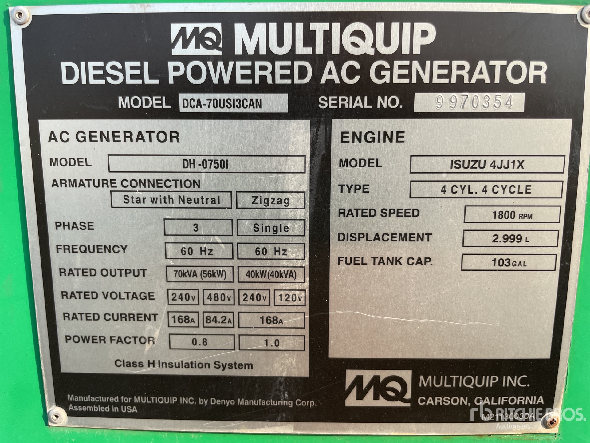 General Appearance with Serial Number / VIN