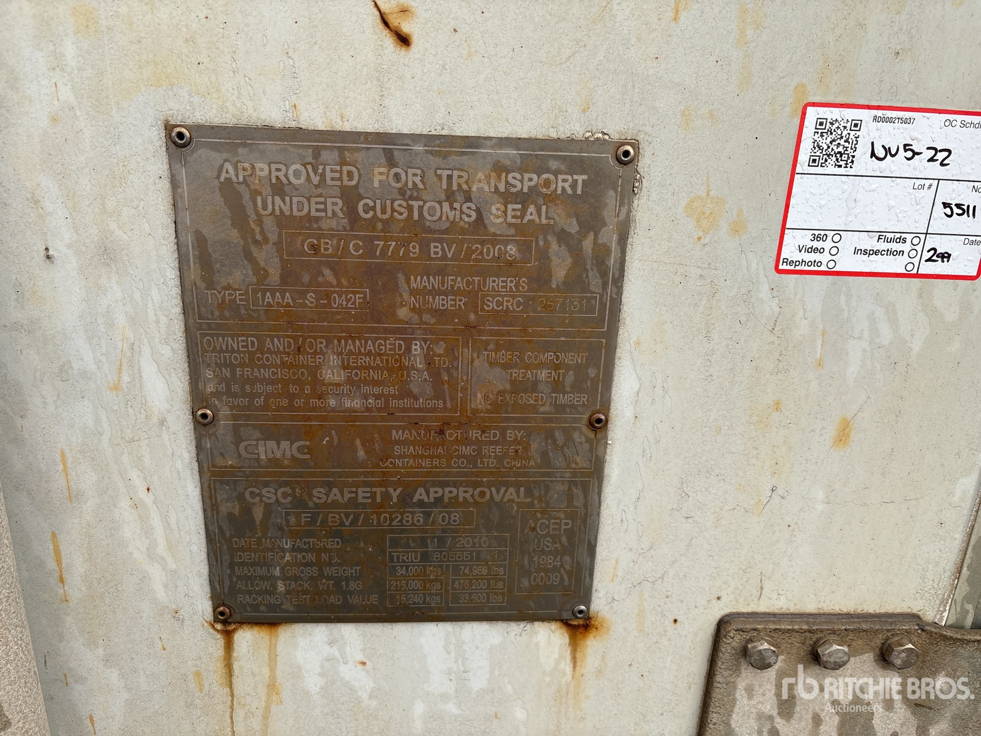 General Appearance with Serial Number / VIN