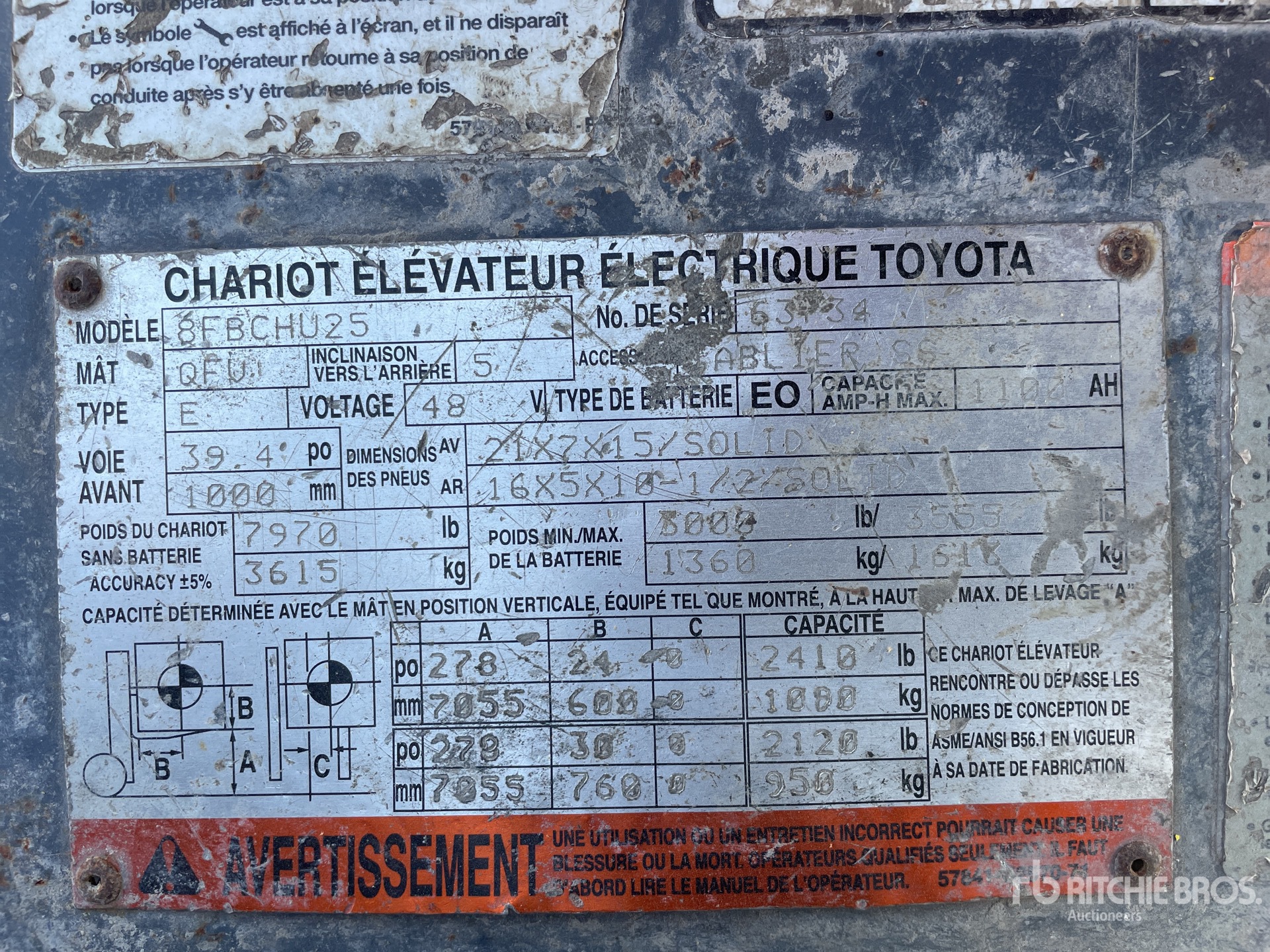 2017 Toyota 8FBCHU25 2410 lb Electric Forklift Ritchie Bros. Auctioneers