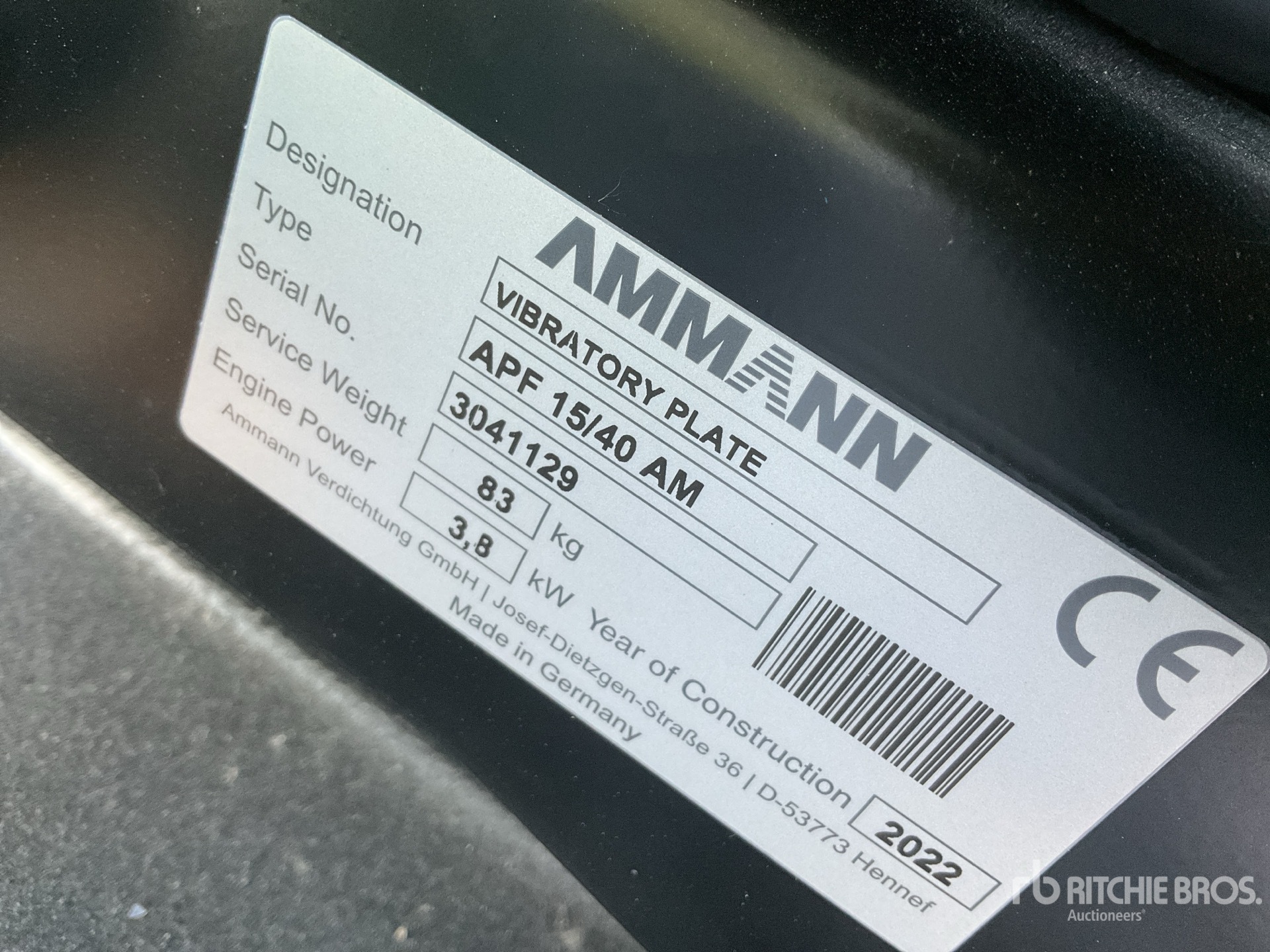 General Appearance with Serial Number / VIN