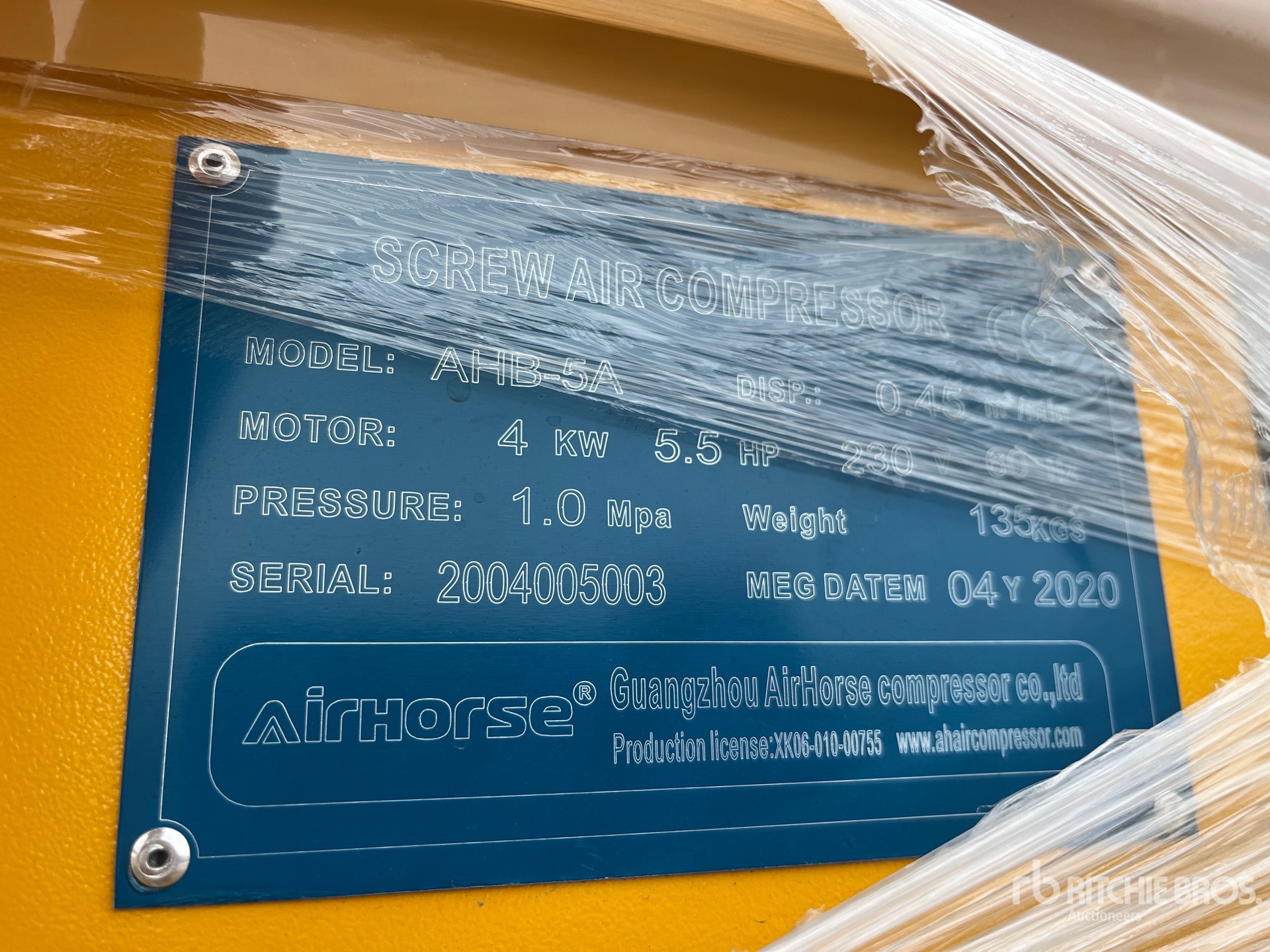 General Appearance with Serial Number / VIN