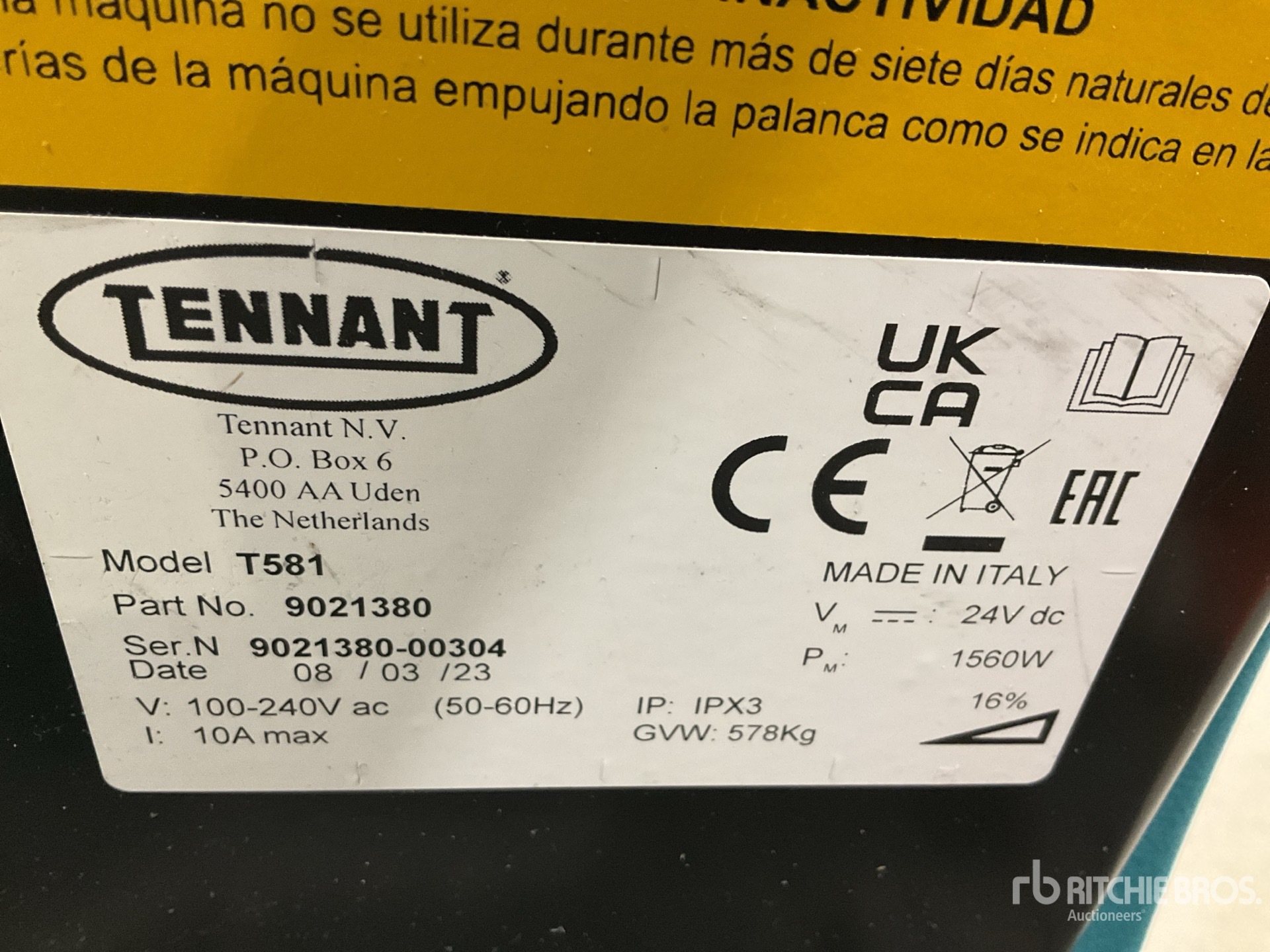 2023 Tennant T581 RideOn Electric Floor Scrubber Ritchie Bros