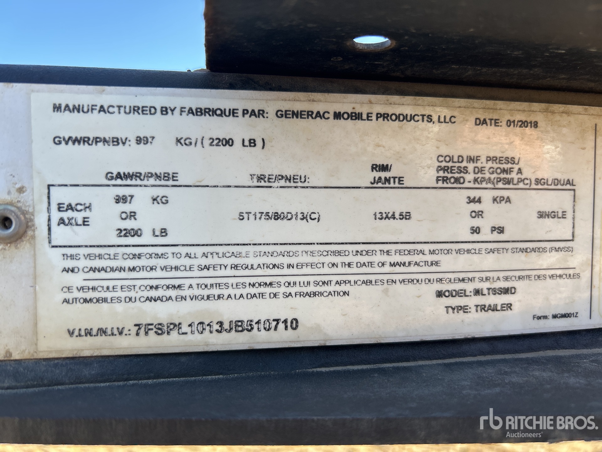 General Appearance with Serial Number / VIN