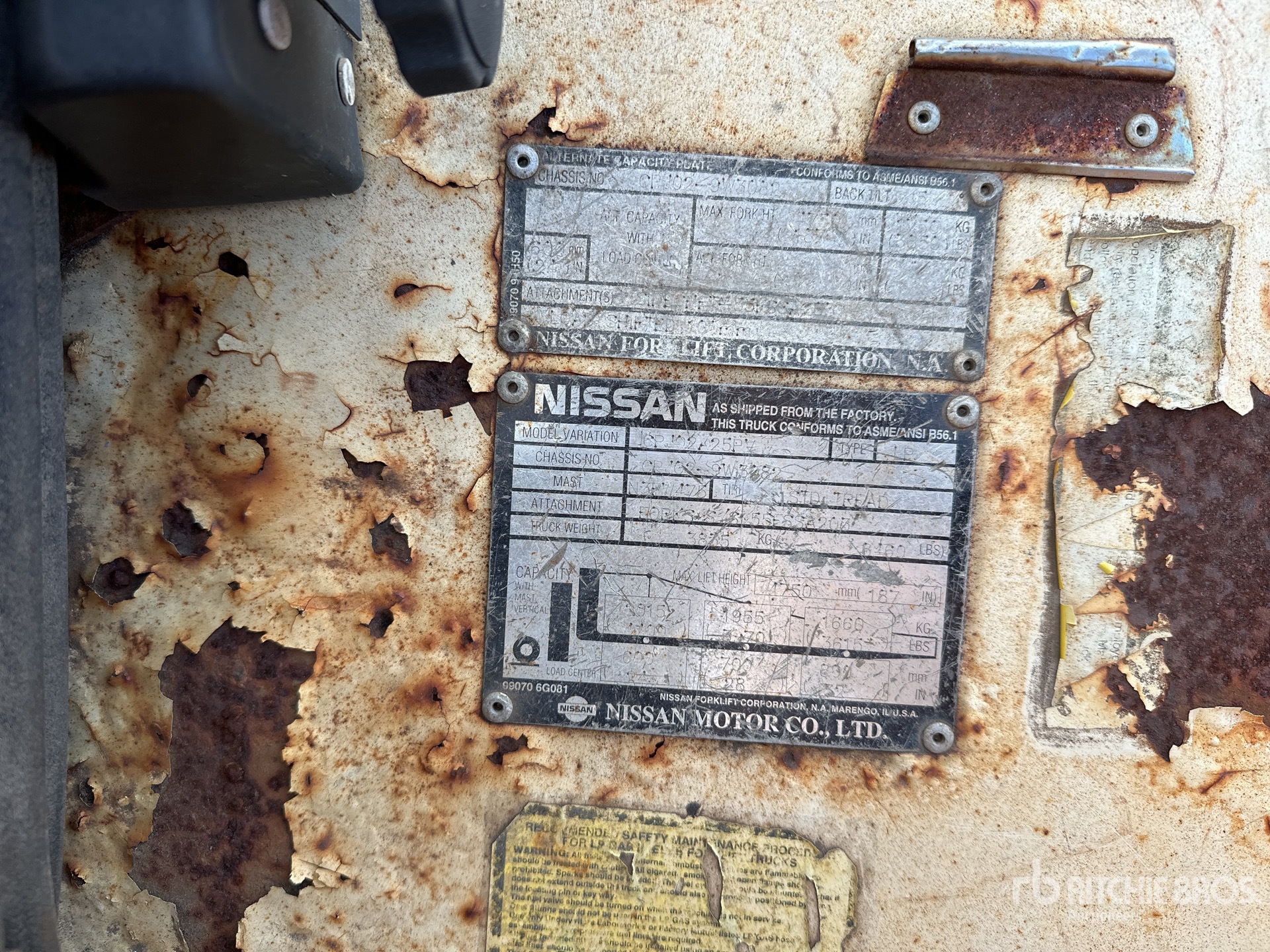 2002 Nissan Pneumatic Tire Forklift (Inoperable) Ritchie Bros