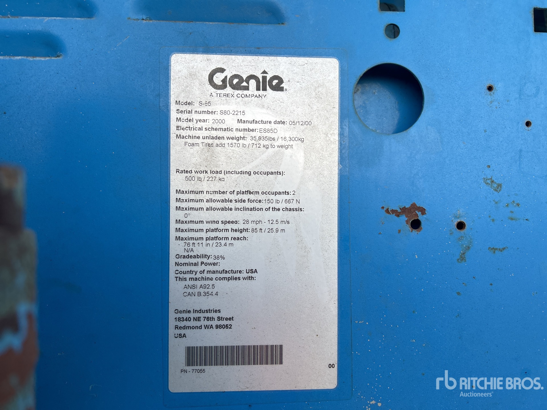 General Appearance with Numero seriale/numero d’identificazione del veicolo (VIN)