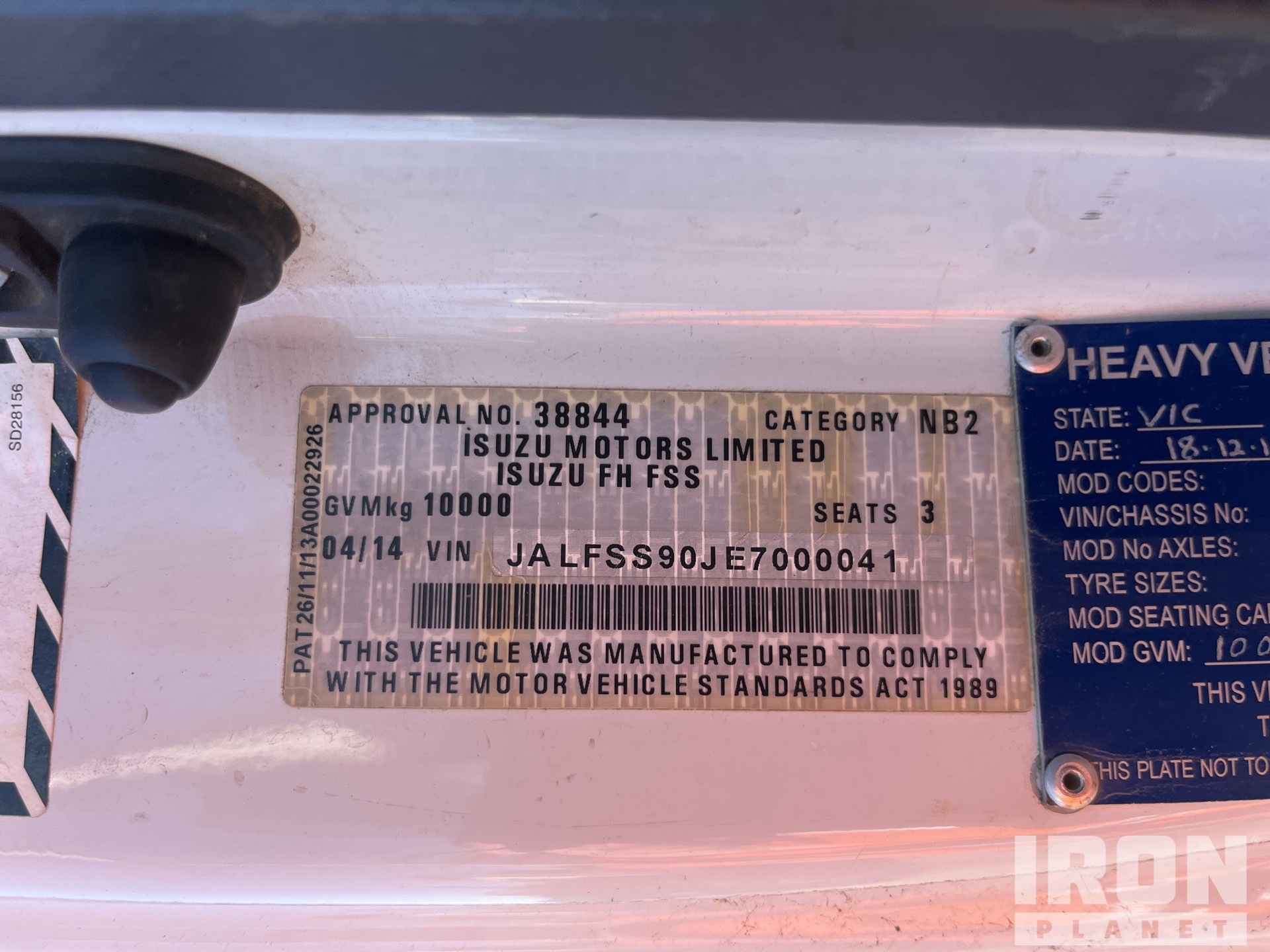 General Appearance with N.º de serie/VIN