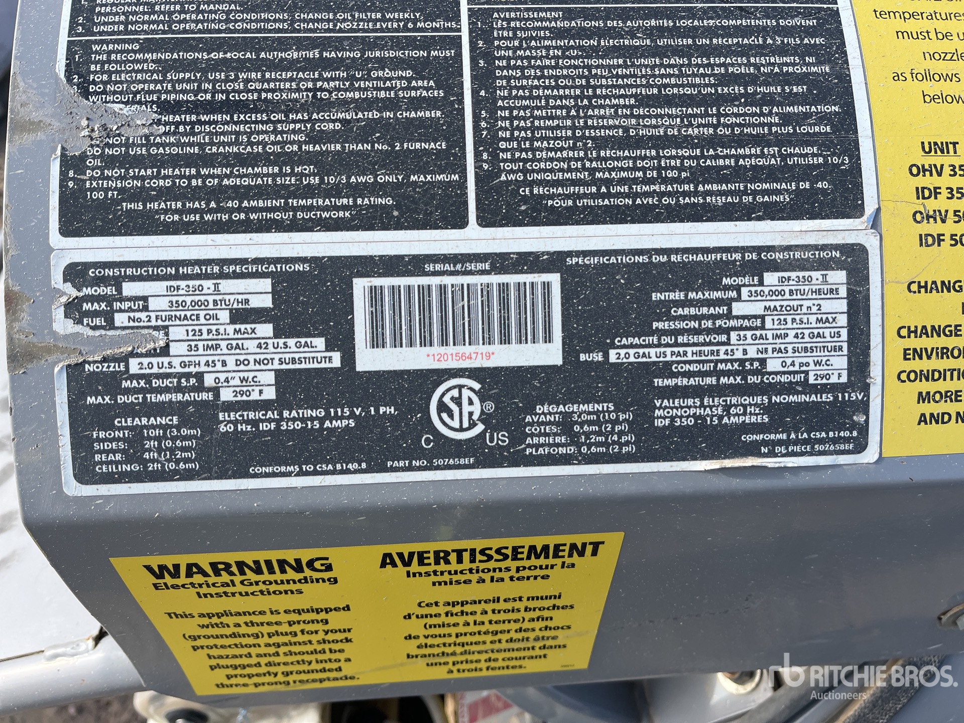 General Appearance with Serial Number / VIN