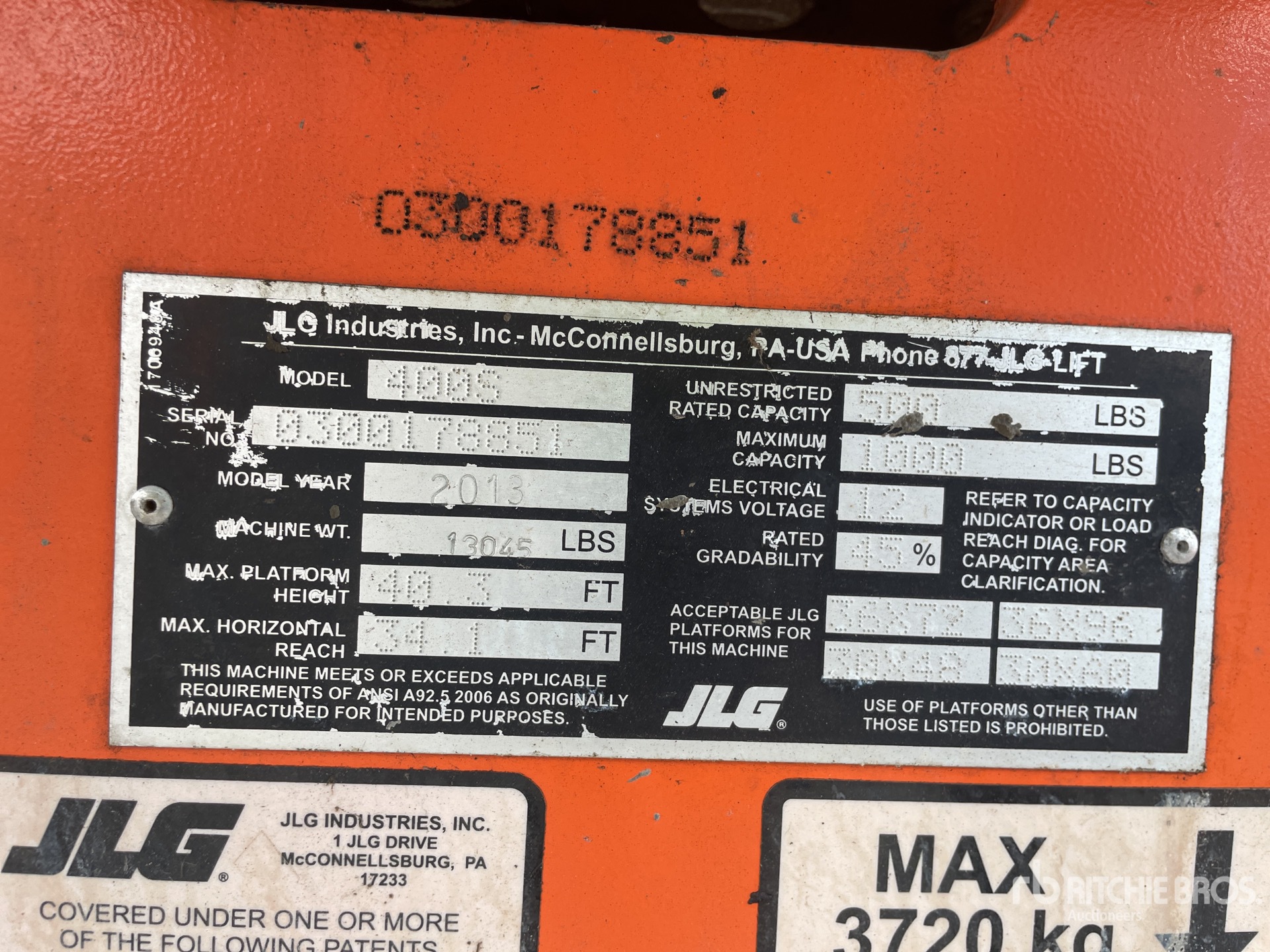 General Appearance with Serial Number / VIN