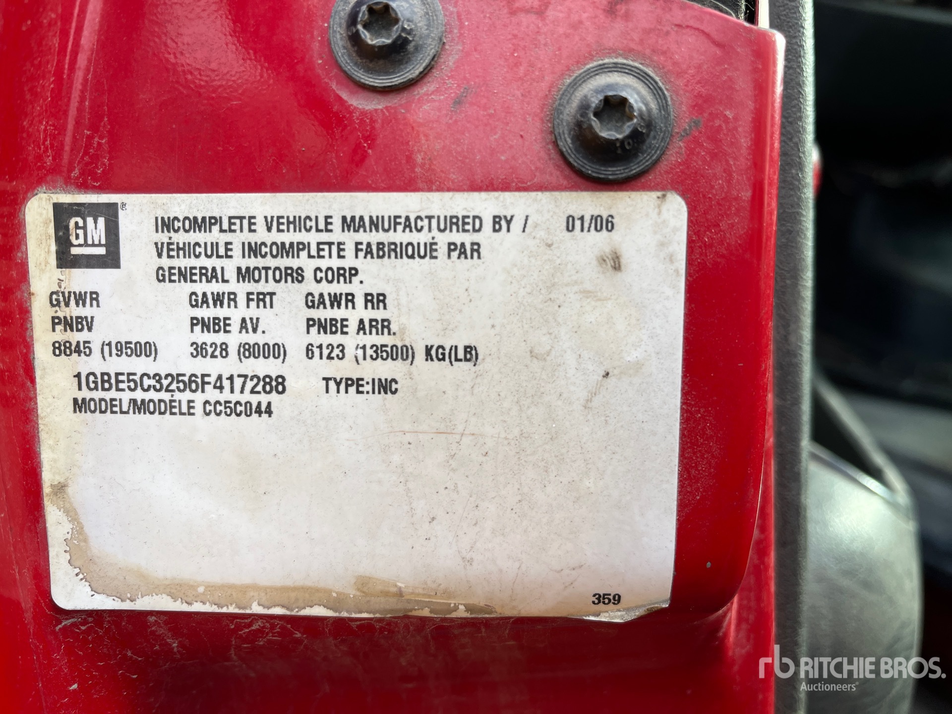 General Appearance with Serial Number / VIN