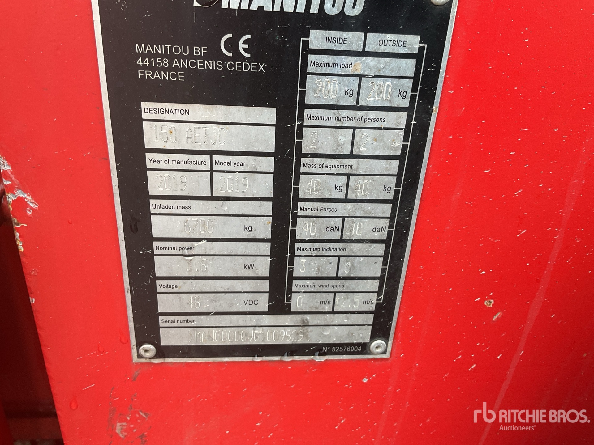 General Appearance with Serial Number / VIN