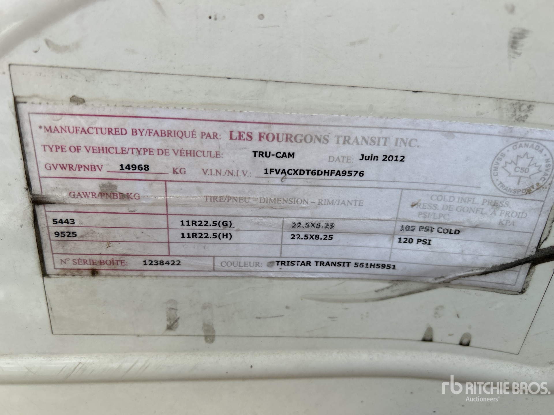 General Appearance with Serial Number / VIN