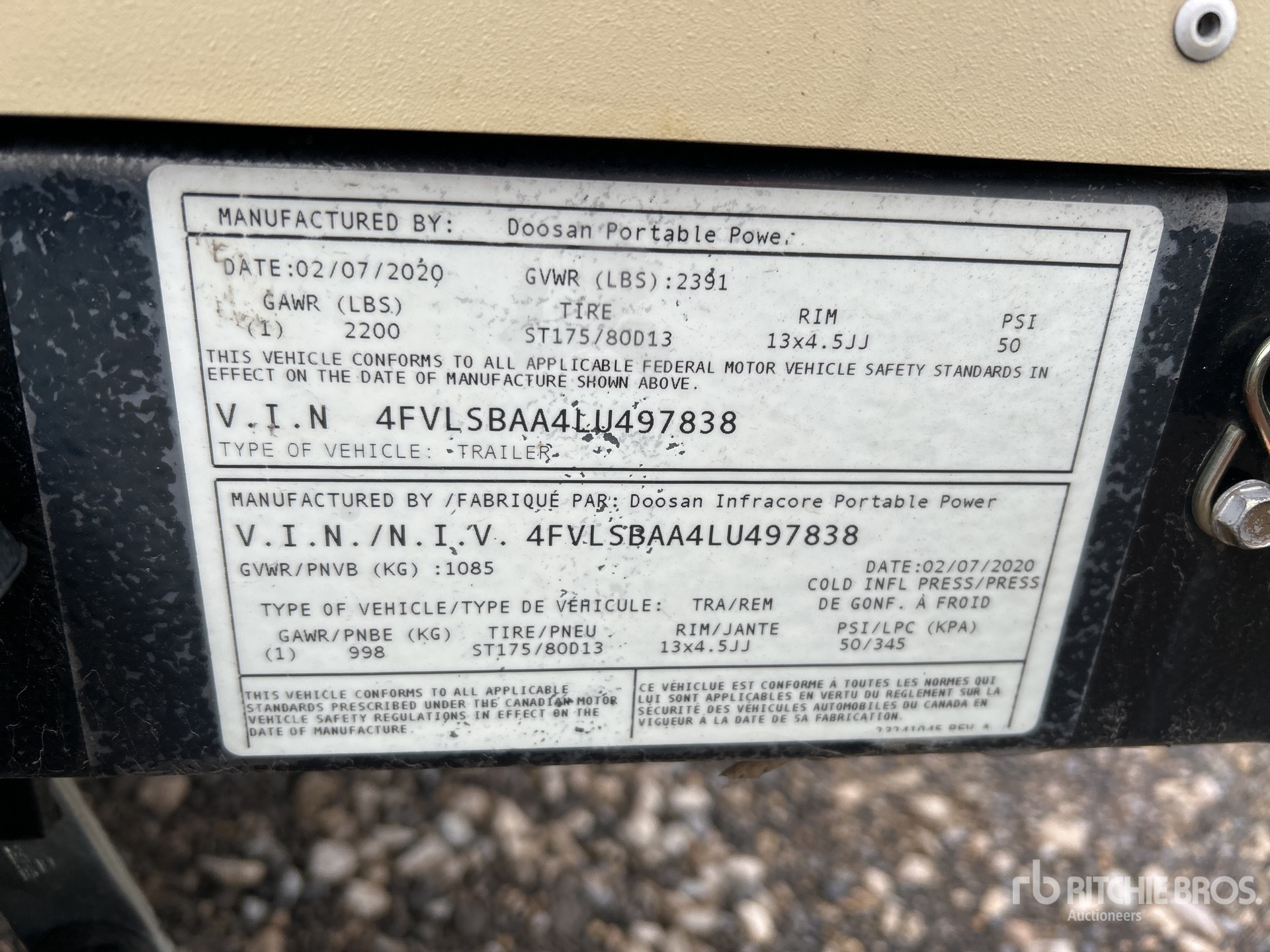 General Appearance with Serial Number / VIN