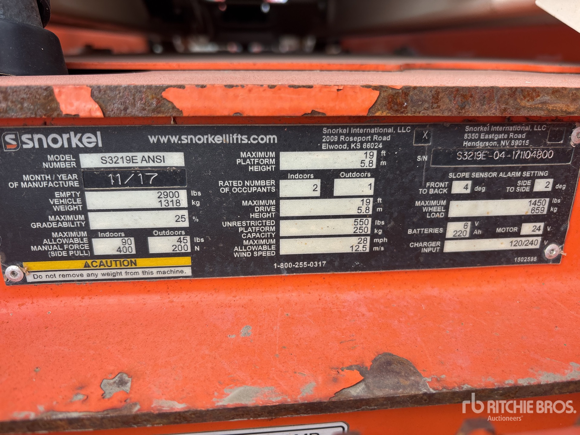 General Appearance with Serial Number / VIN