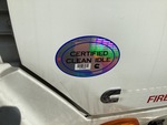 MN334467 - 2021 International LT625: Clean Idle Sticker