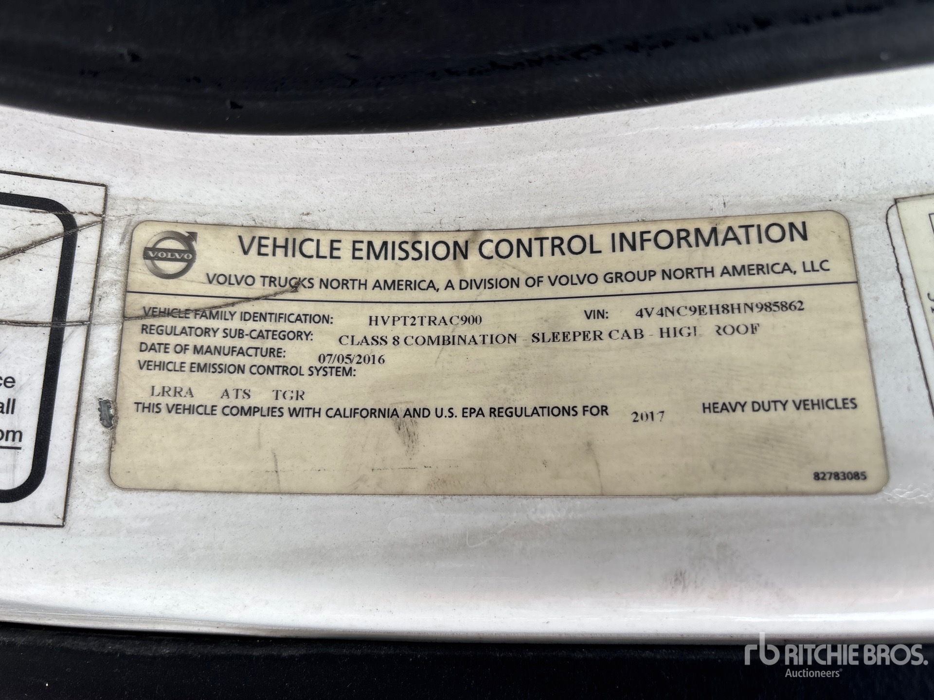 General Appearance with Serial Number / VIN