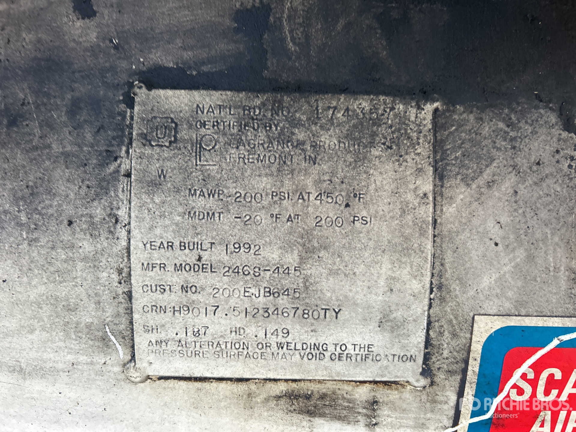 General Appearance with Serial Number / VIN