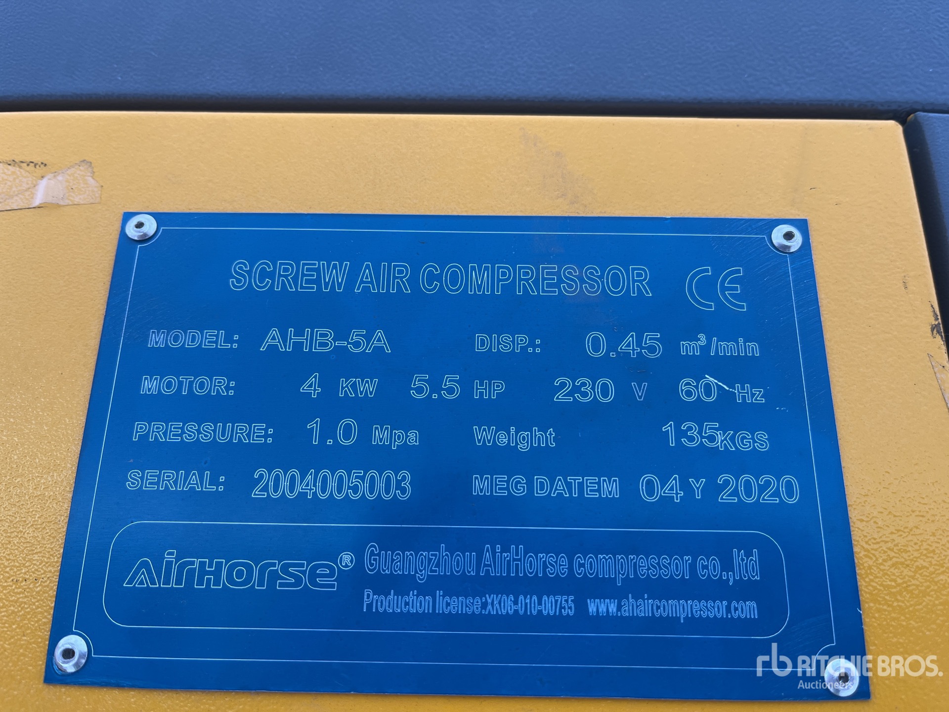 General Appearance with Serial Number / VIN