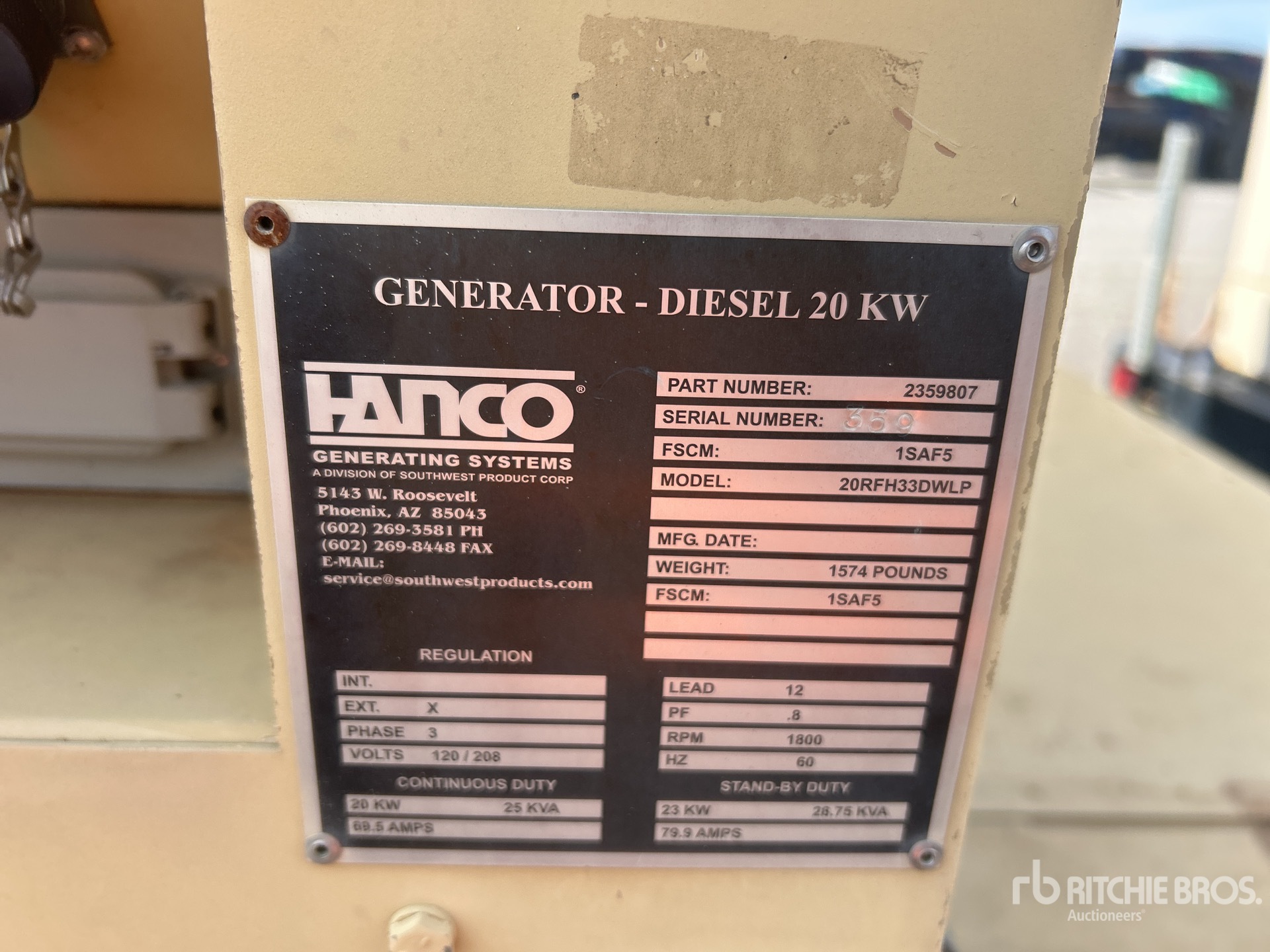 General Appearance with Serial Number / VIN