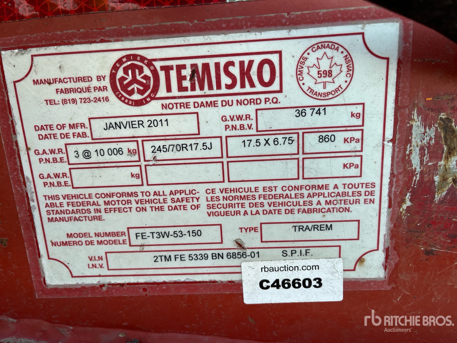 General Appearance with Serial Number / VIN
