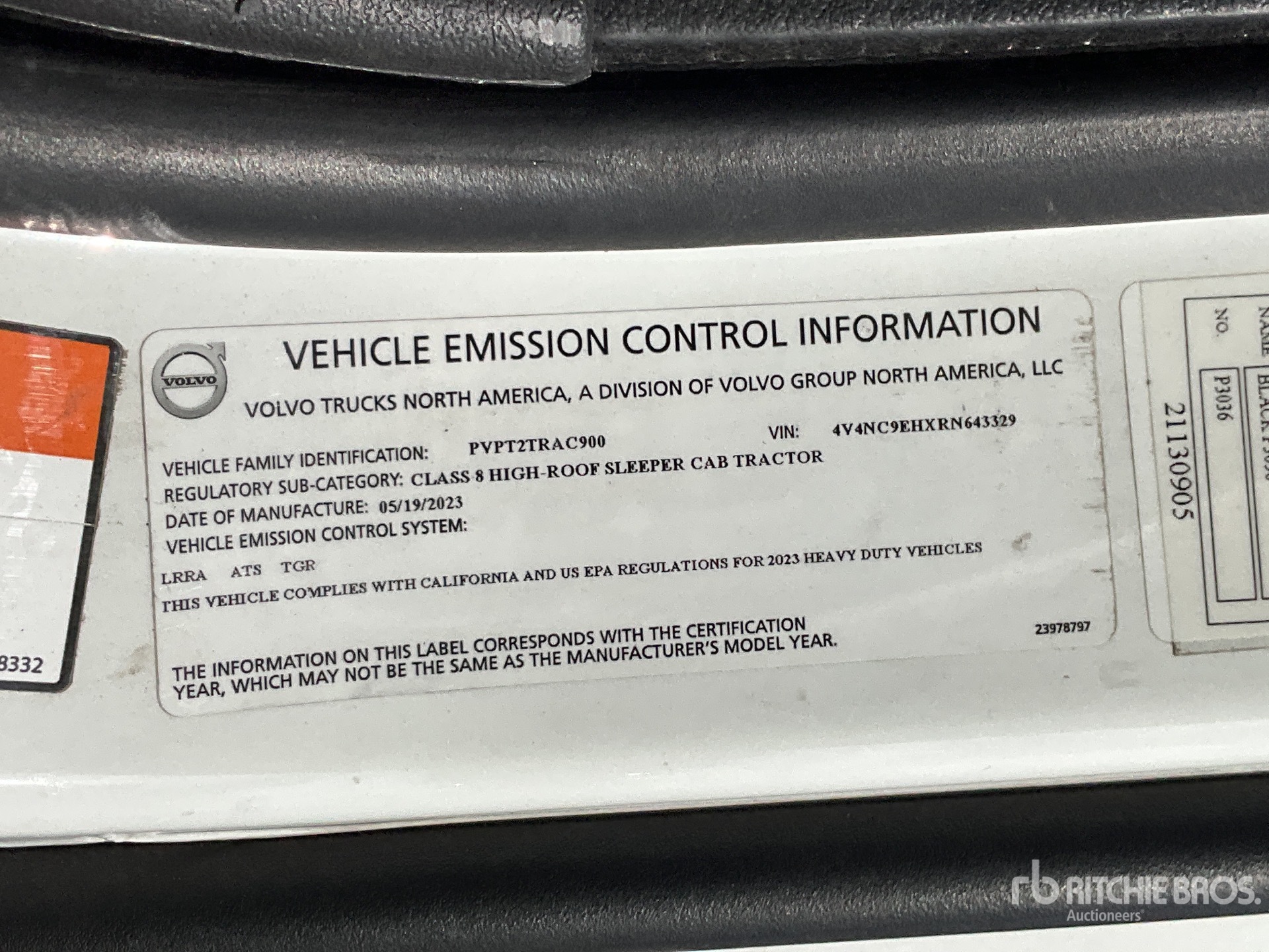 General Appearance with Serial Number / VIN