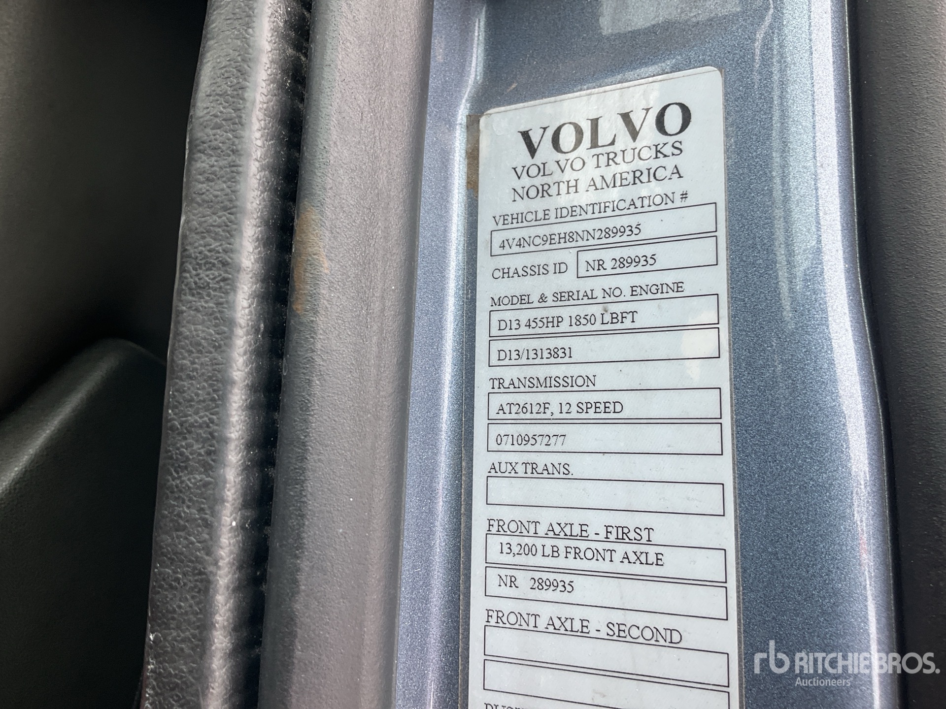 General Appearance with Serial Number / VIN
