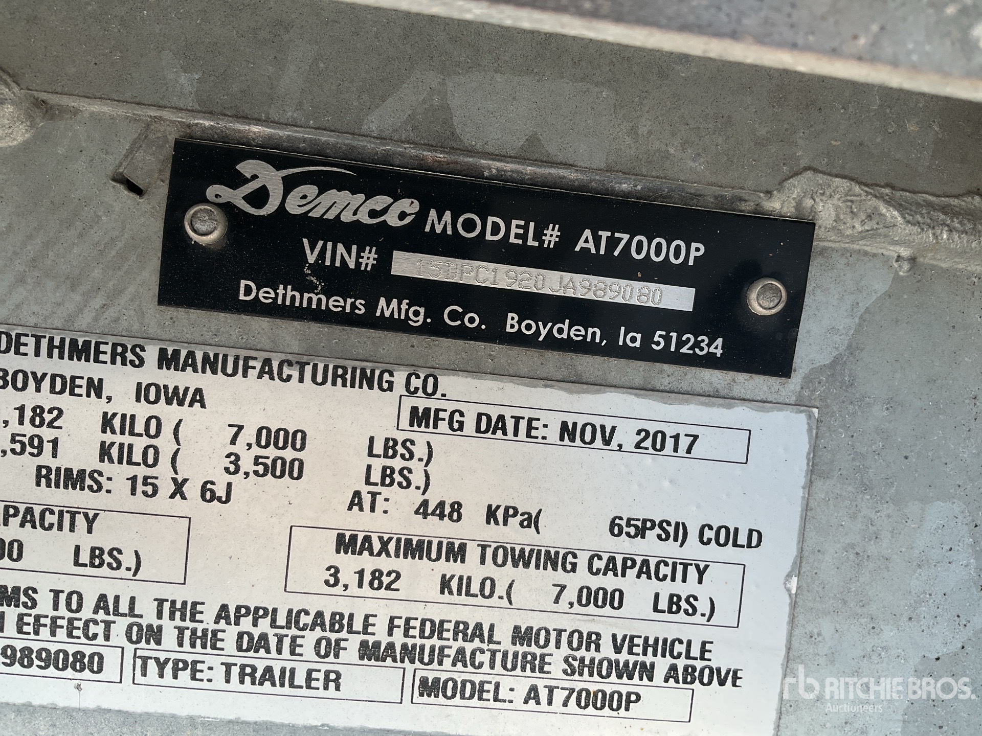 General Appearance with Serial Number / VIN
