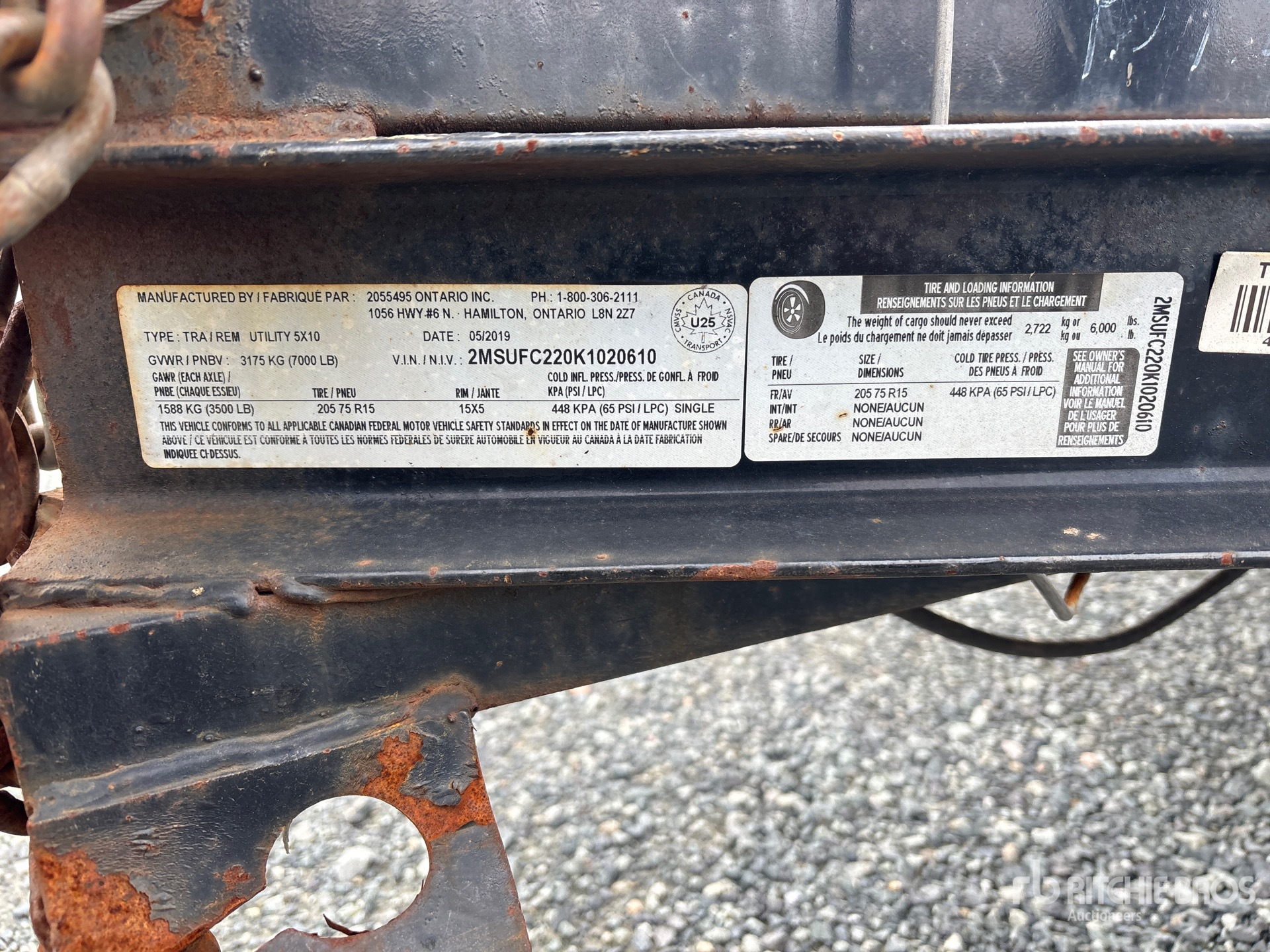 General Appearance with N.º de serie/VIN