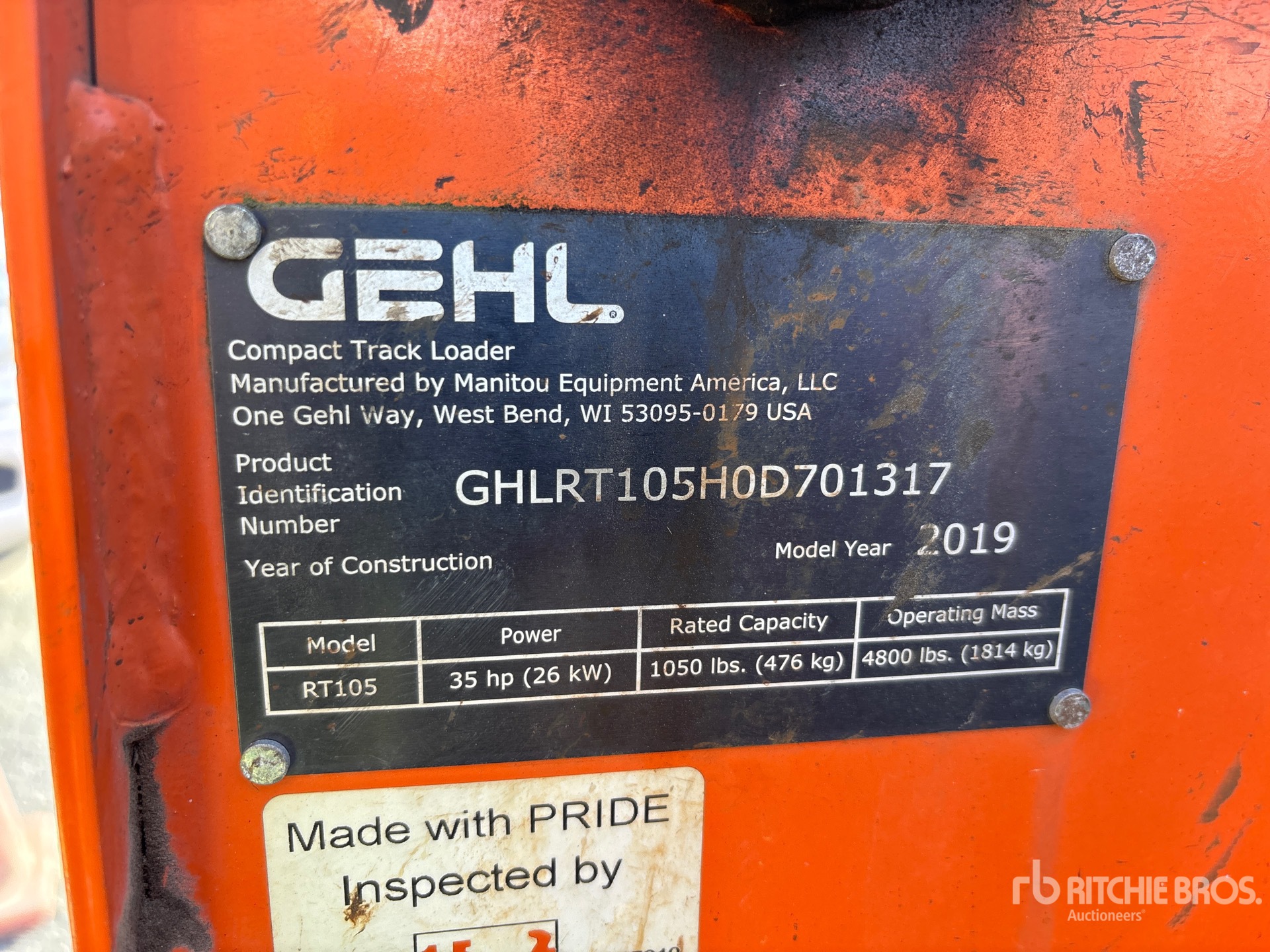 General Appearance with N.º de serie/VIN