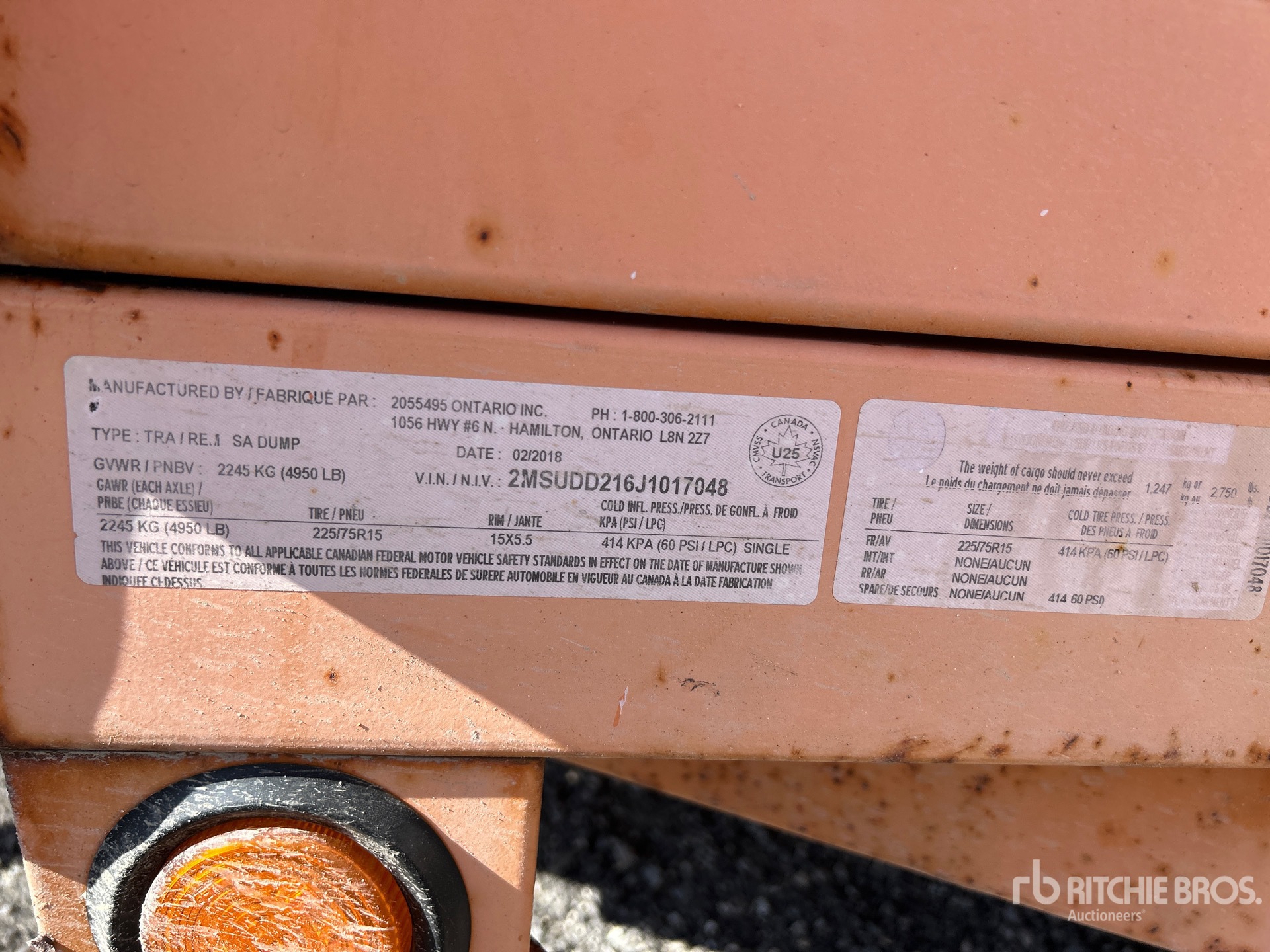 General Appearance with Serial Number / VIN