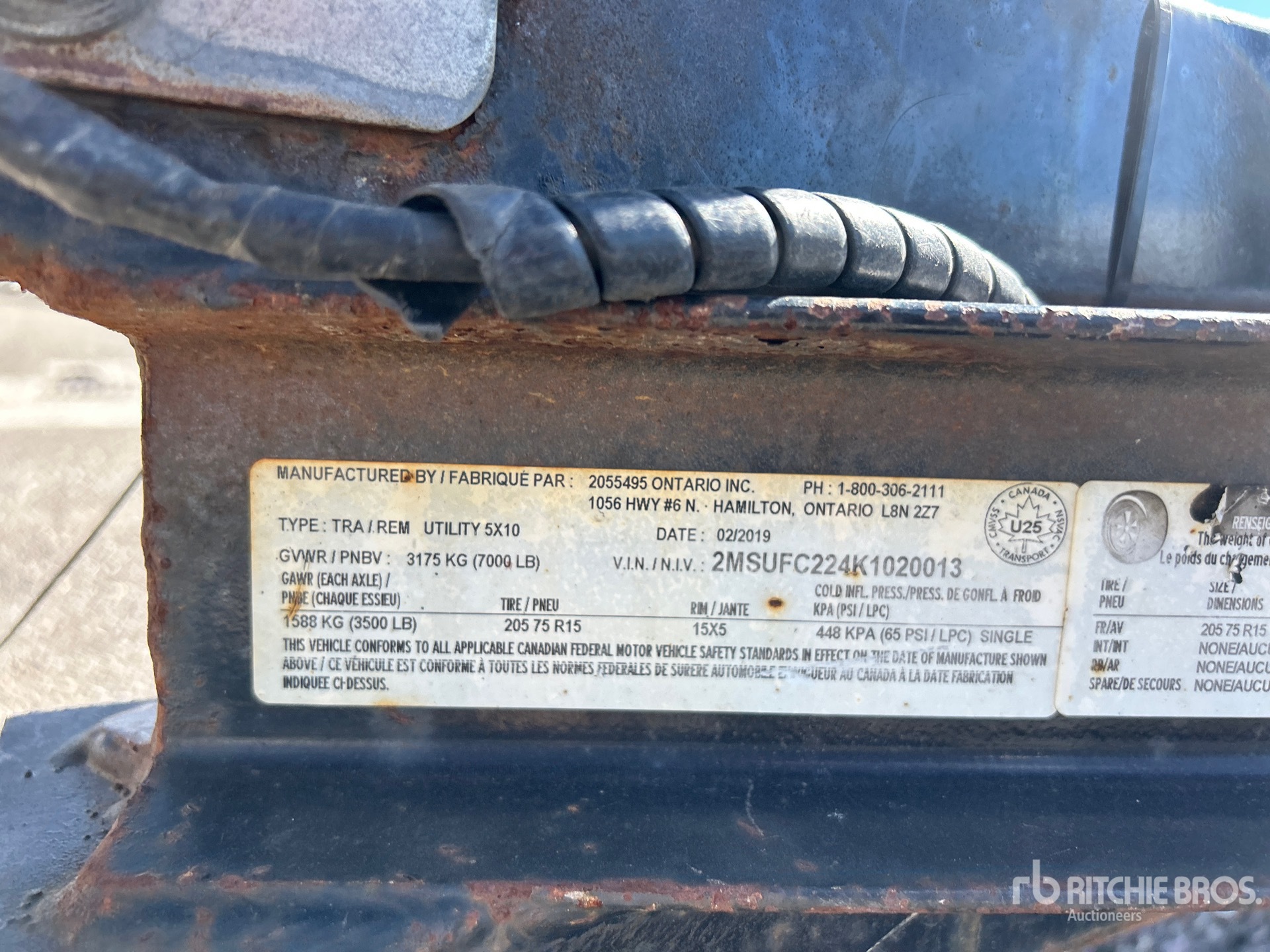 General Appearance with Serial Number / VIN