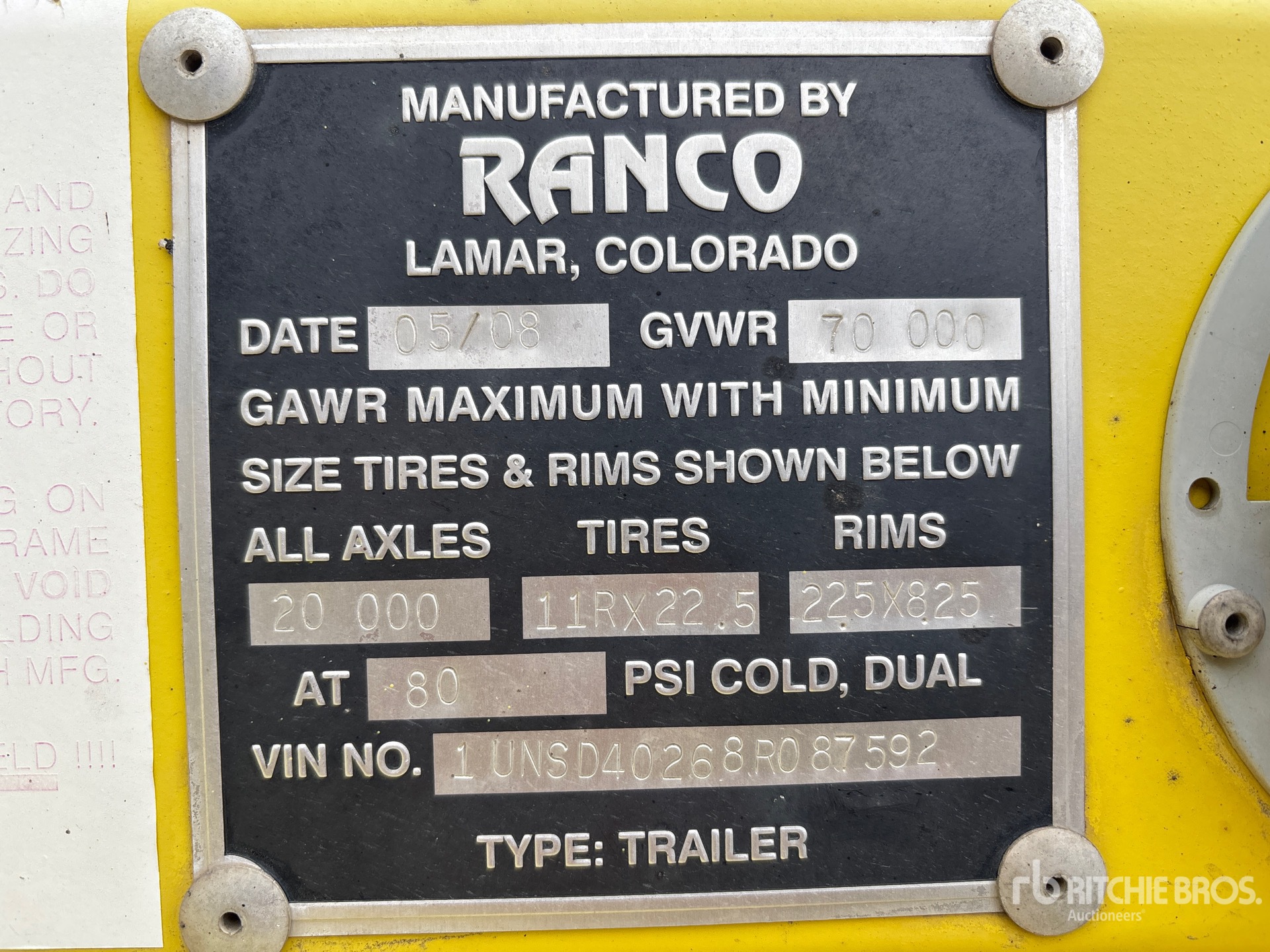 General Appearance with Serial Number / VIN