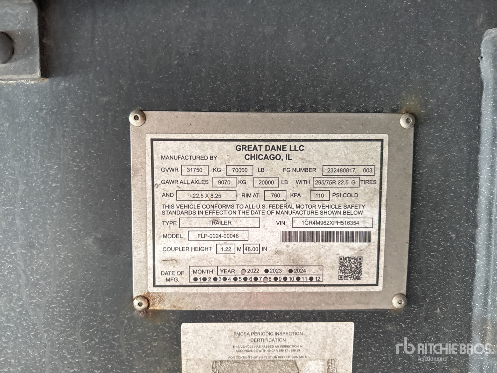 General Appearance with Serial Number / VIN