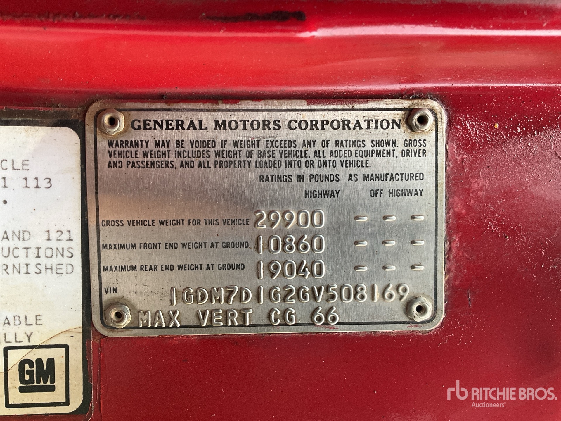 General Appearance with Serial Number / VIN