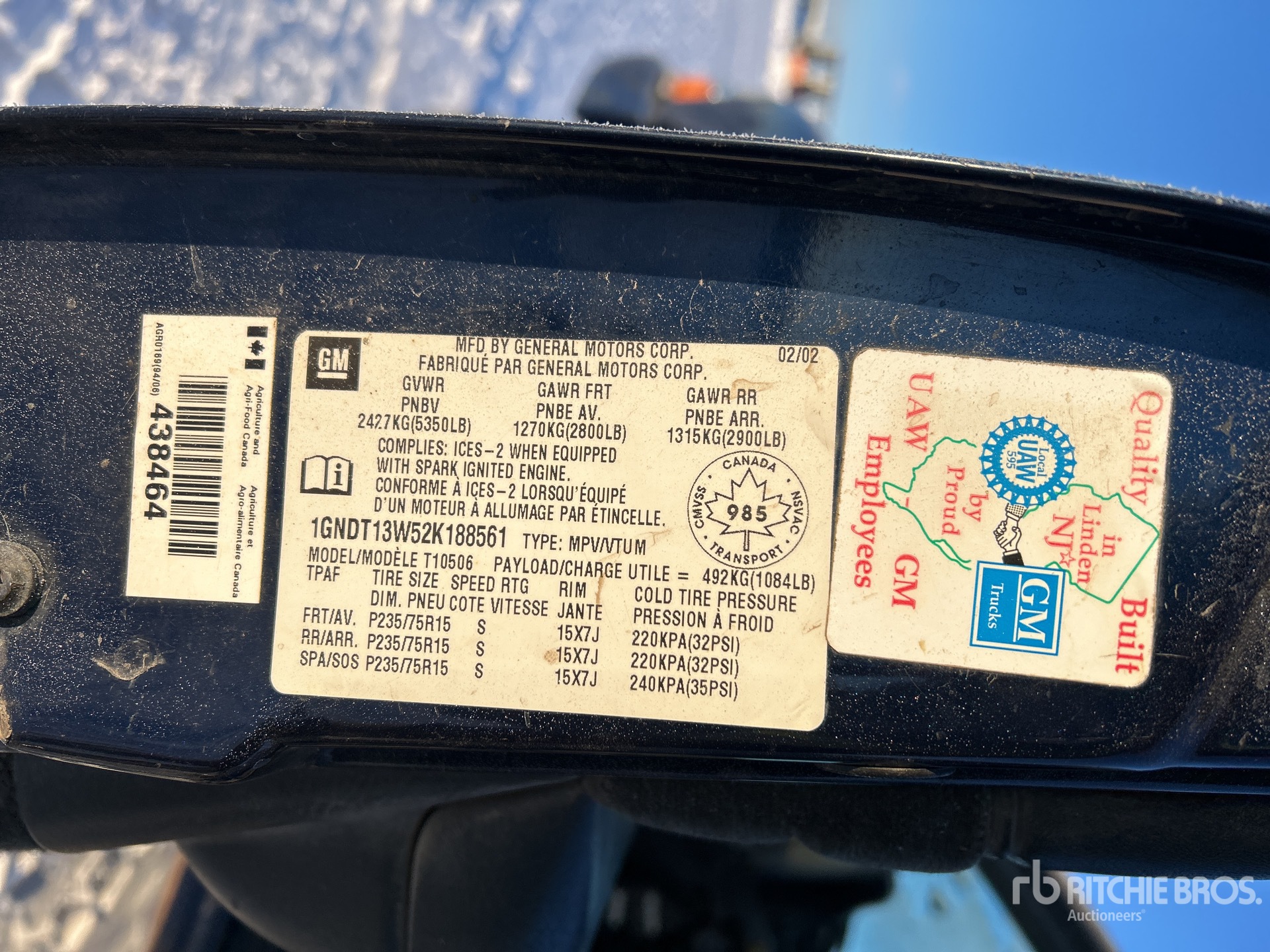 General Appearance with Serial Number / VIN