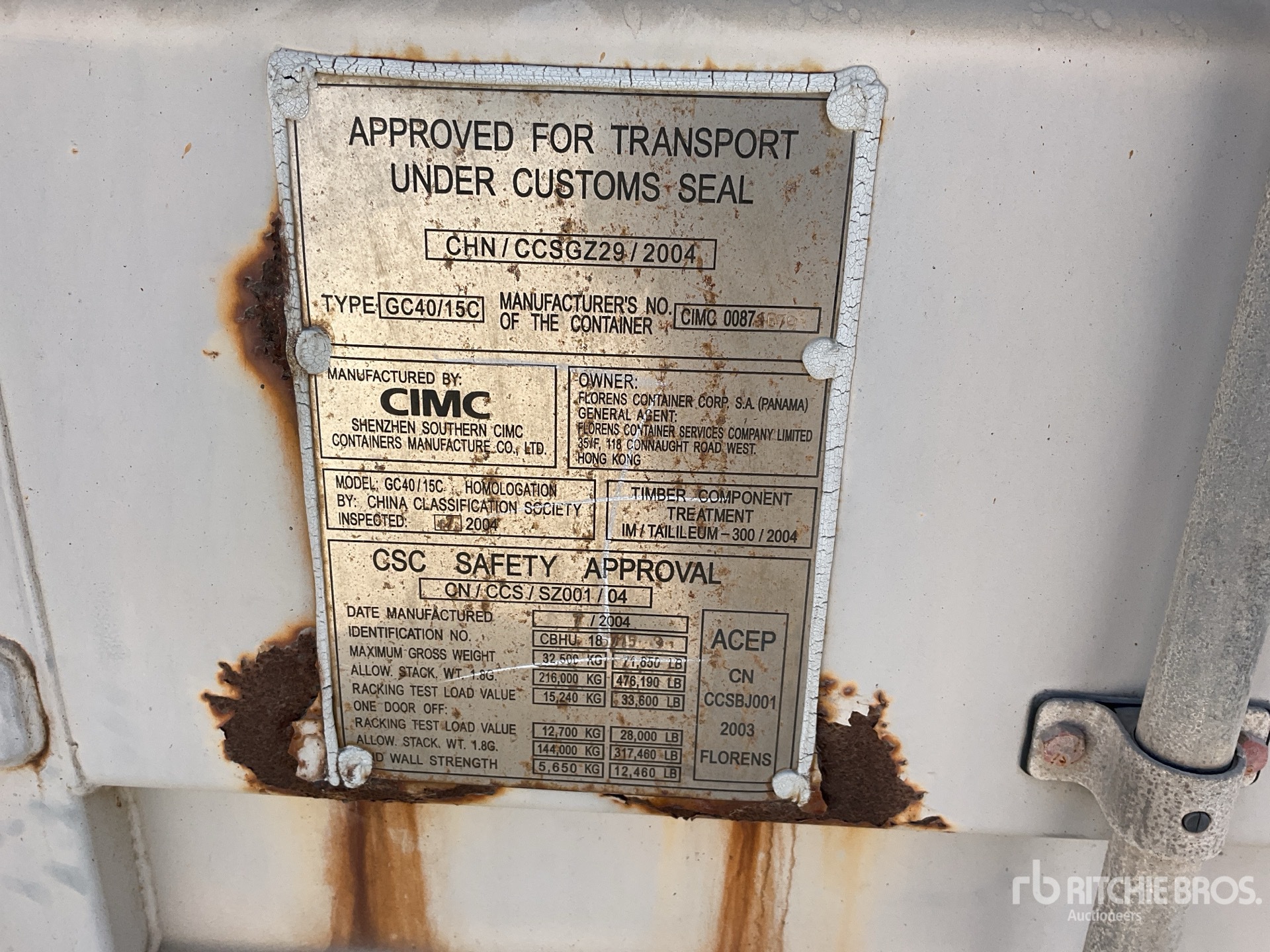 General Appearance with Serial Number / VIN