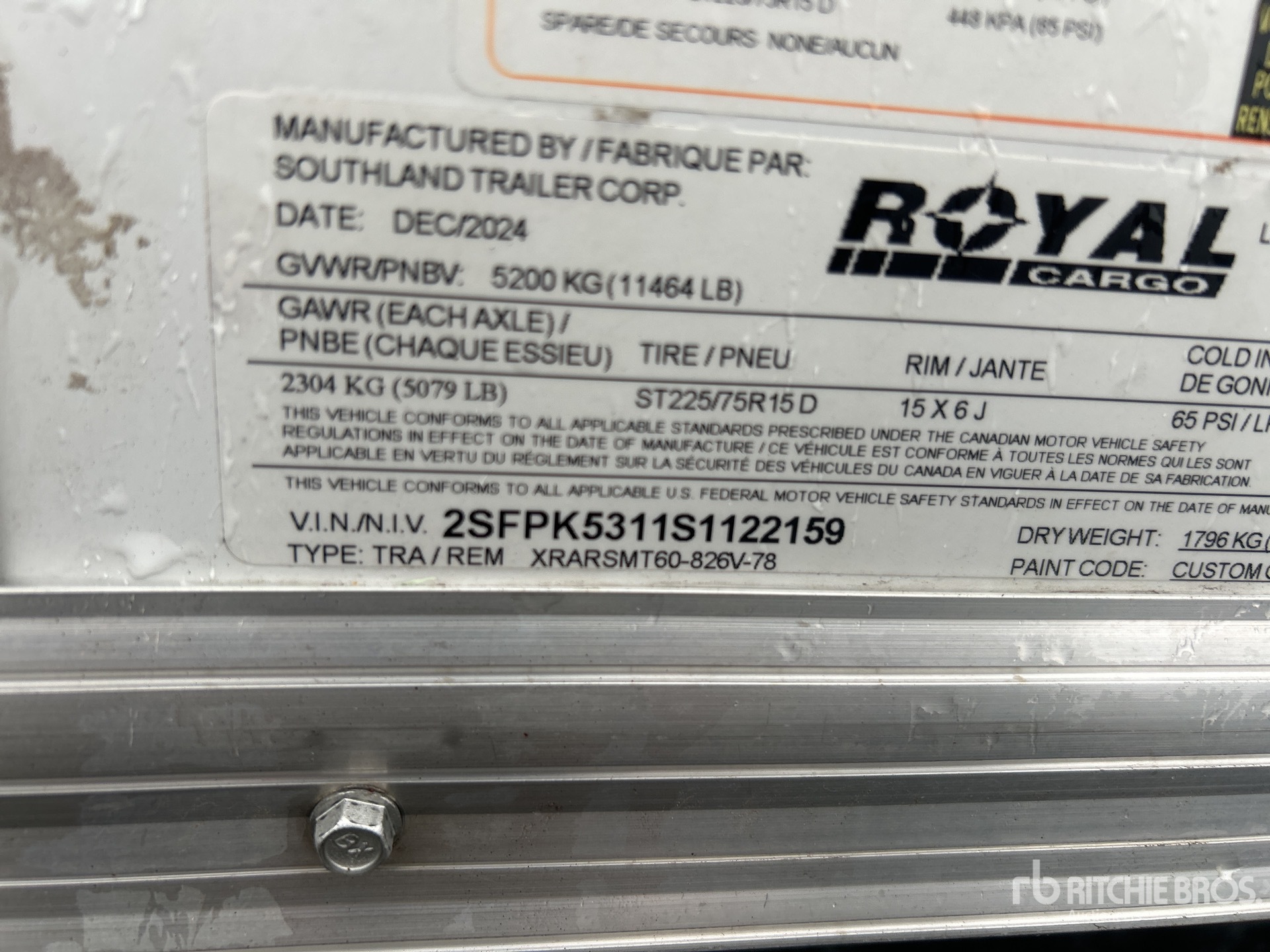 General Appearance with Serial Number / VIN