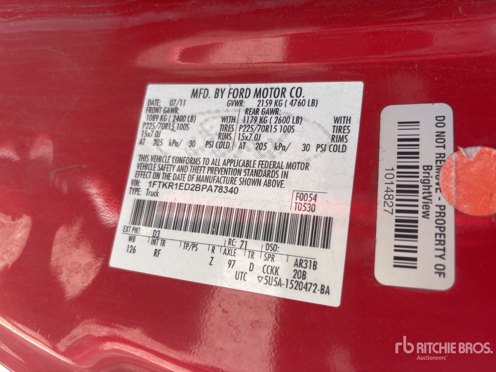 General Appearance with Serial Number / VIN